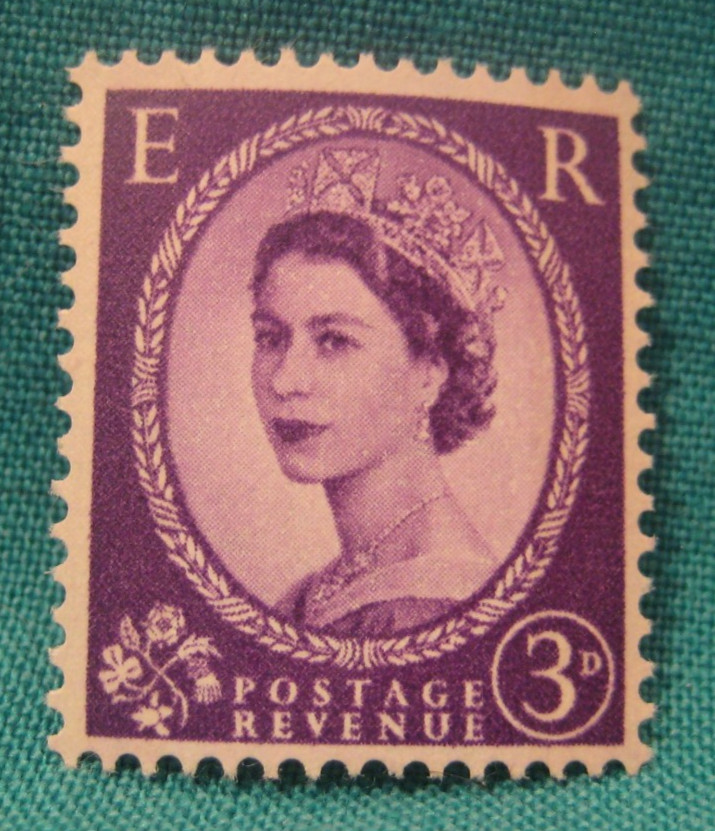 1959 Great Britain-3D Wilding Queen Elizabeth II-Purple-MNH Single-Rare