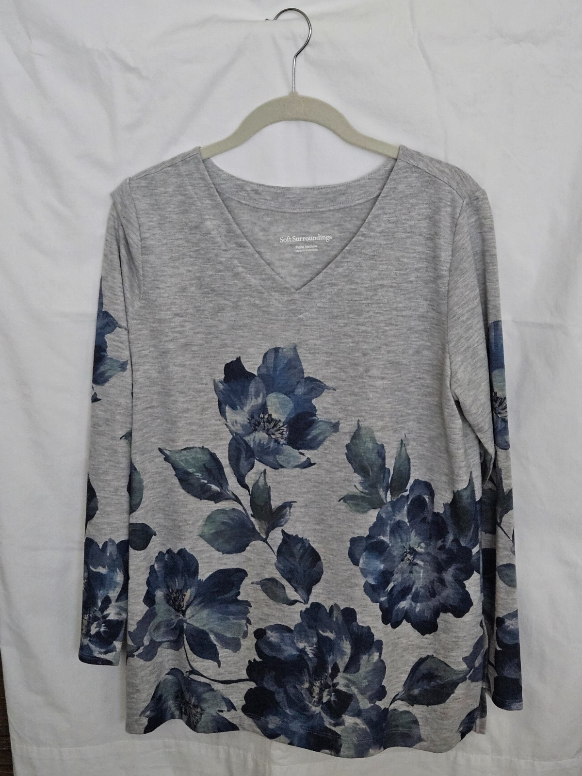 Soft Surroundings Women\'s Long Sleeve Tunic Knit Top Petite Medium