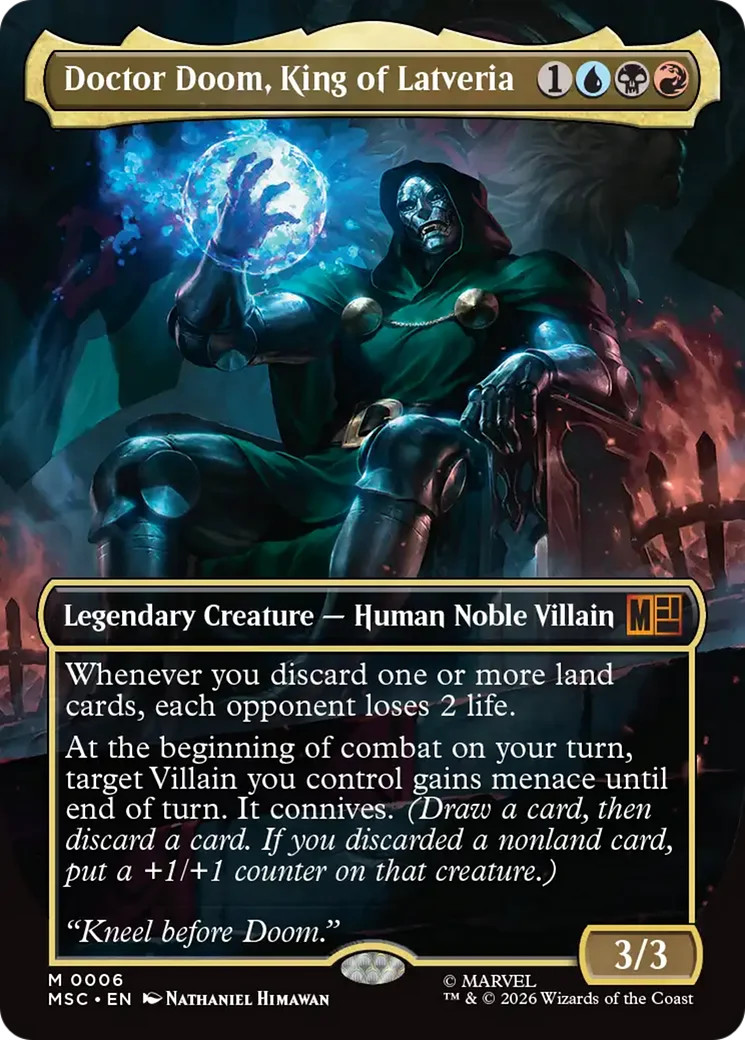 MTG Doctor Doom, King of Latveria (Borderless) [Marvel Super Heroes Commander] F