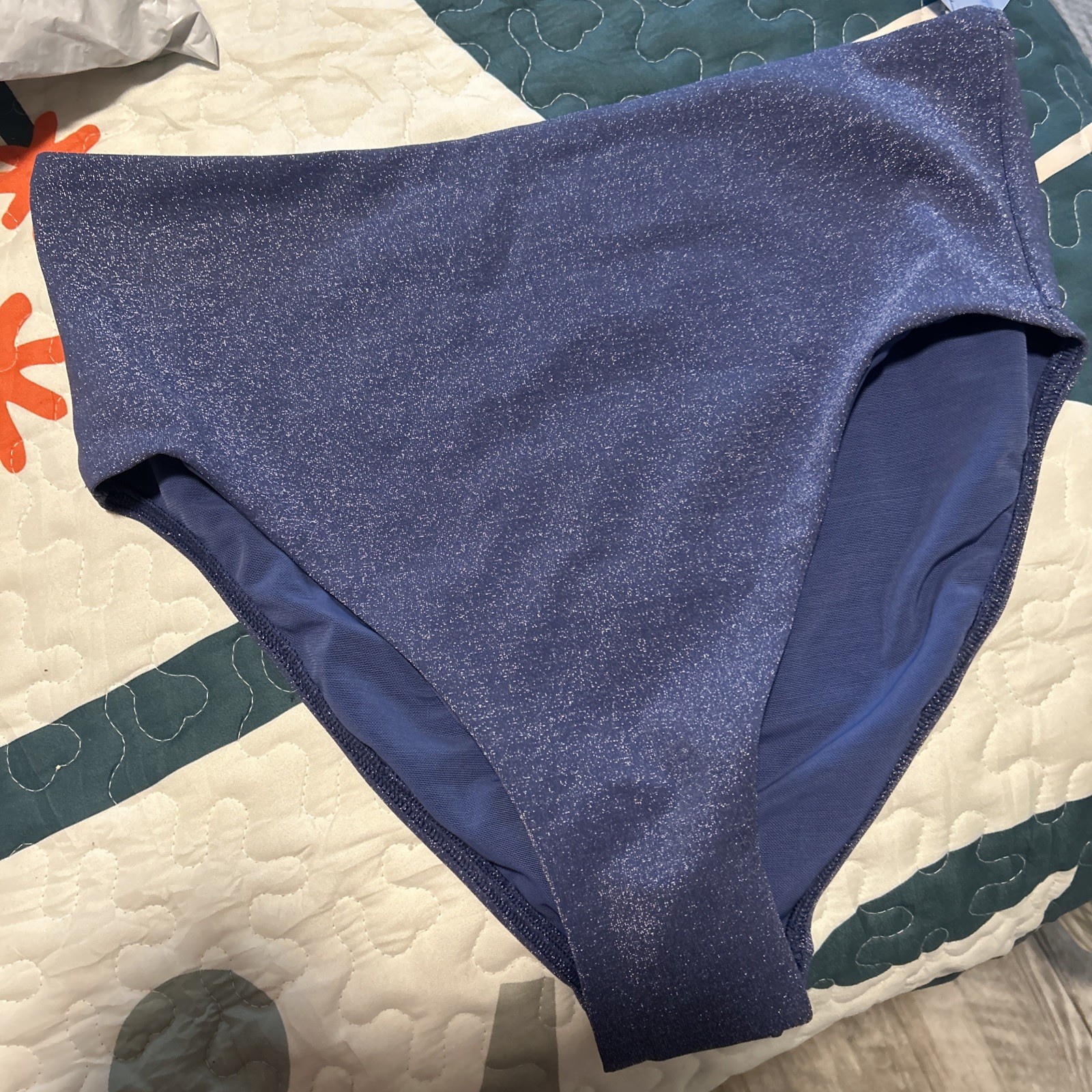Land’s End High Waisted Swim Bottoms size 12. Pretty Metallic Blue. Land’s End High Waisted Swim Bottoms size 12. Pretty Metallic Blue.