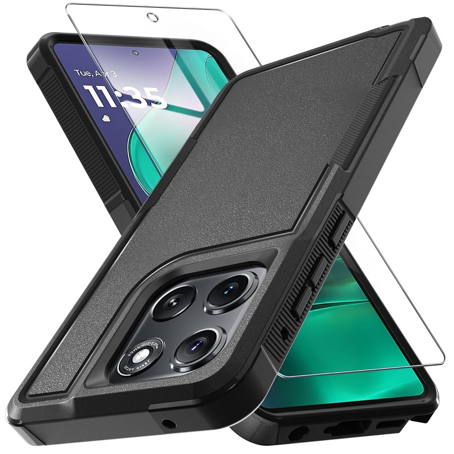For Moto G Play 2026 Case Shockproof Phone Cover Heavy Duty + Tempered Glass