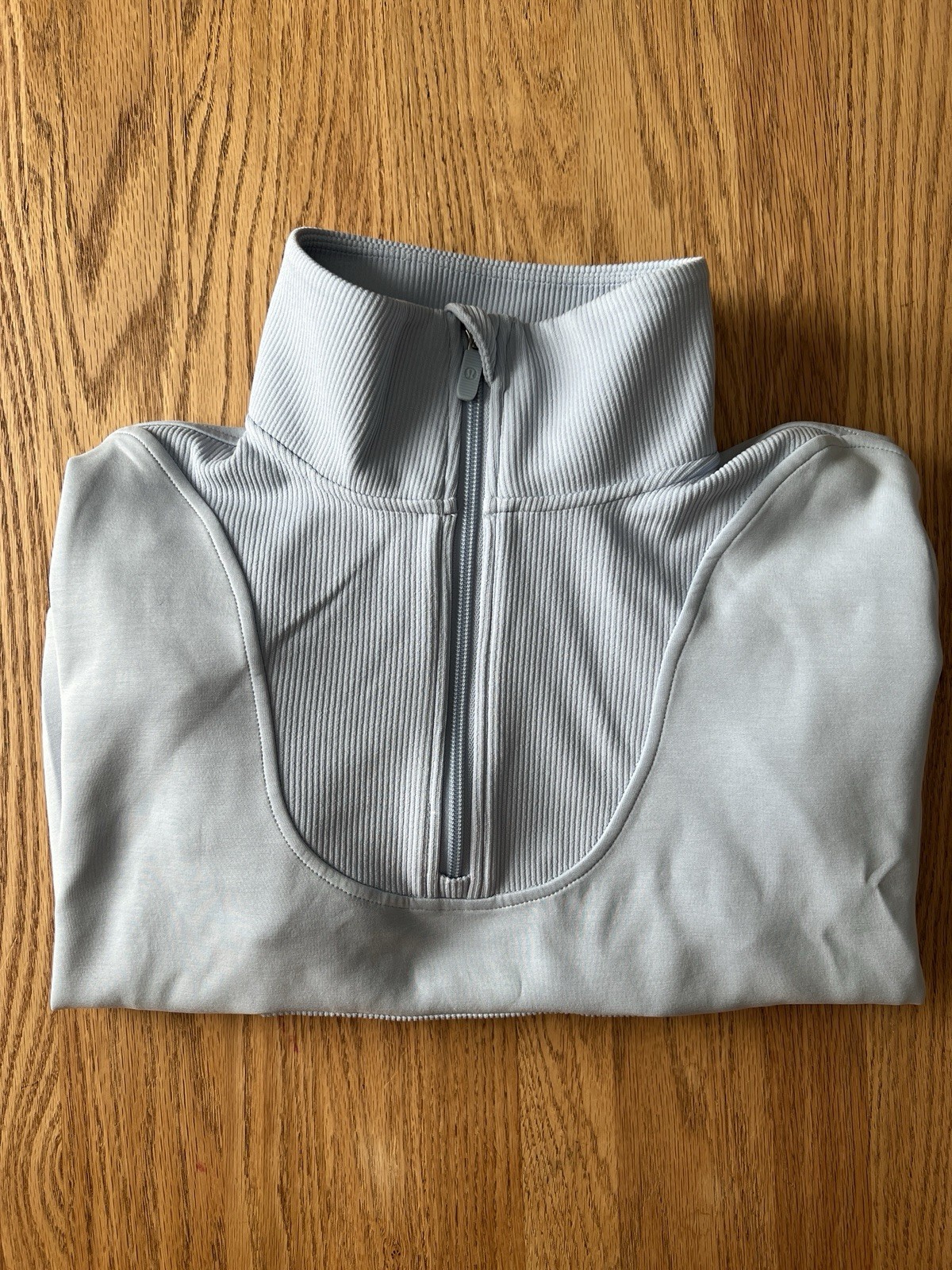 Lululemon Brushed Softstreme Ribbed Half Zip Pullover Powder Blue Size 8