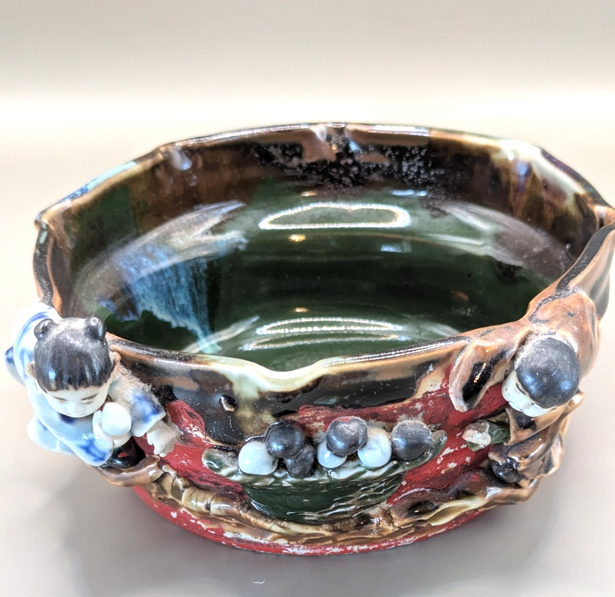 Antique - Japanese Ceramic - Sumida Gawa Bowl - 6\ Antique - Japanese Ceramic - Sumida Gawa Bowl - 6\