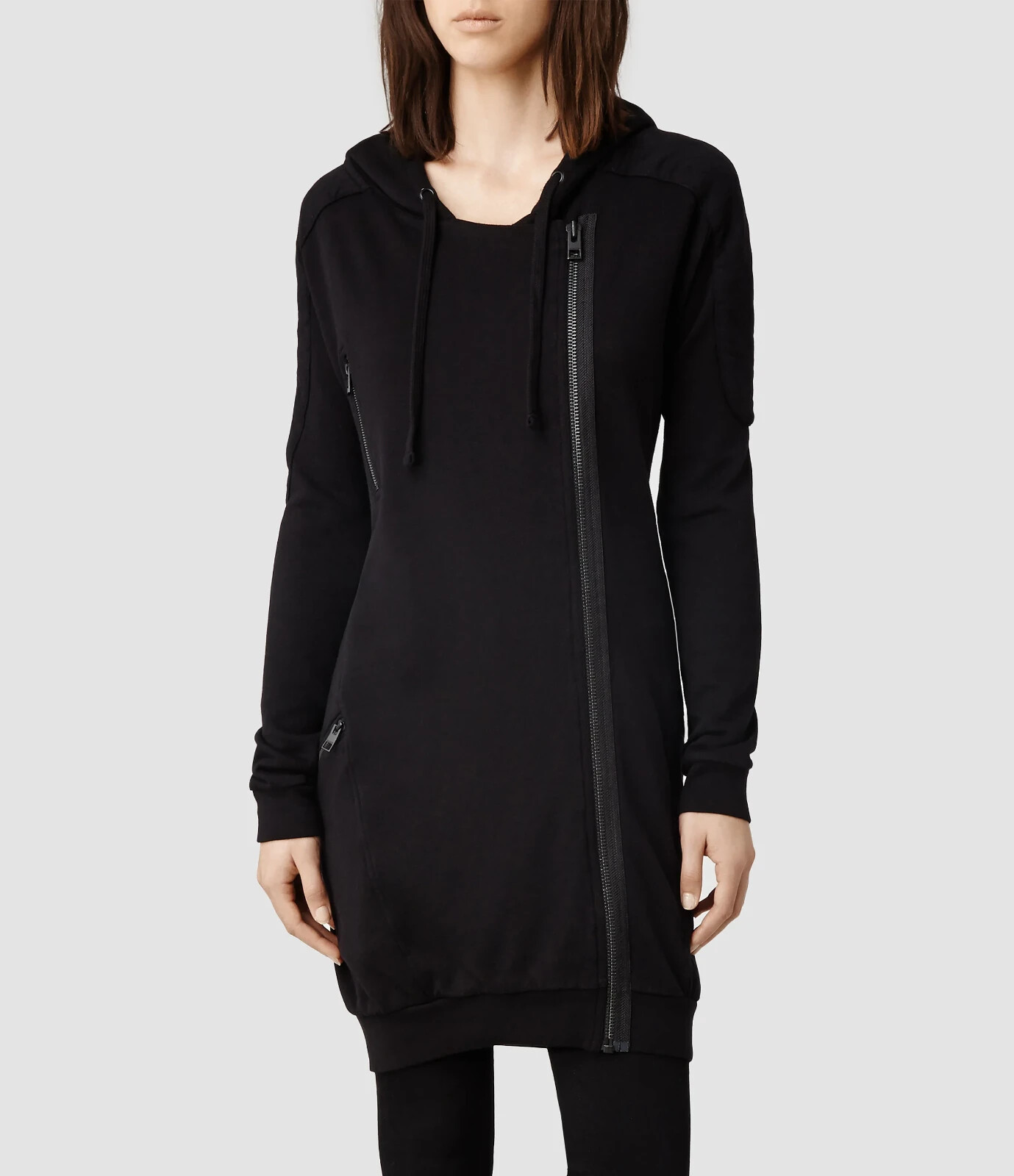 AllSaints Women\'s Black Ridley Hoody L17208 Size 10 US