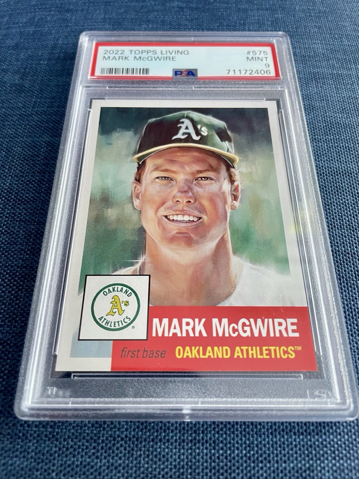 2022 Topps Living Mark McGwire #575 PSA 9 MINT Graded Baseball Card Oakland A’s