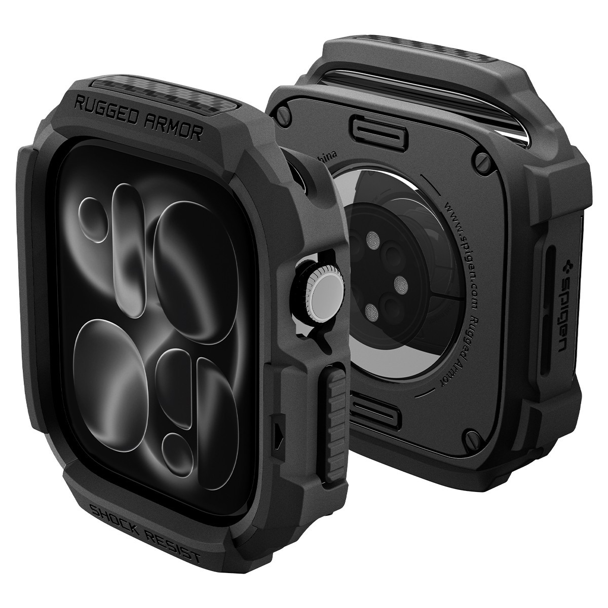 For Apple Watch Series 12 42mm 46mm | Spigen [Rugged Armor] Durable Case