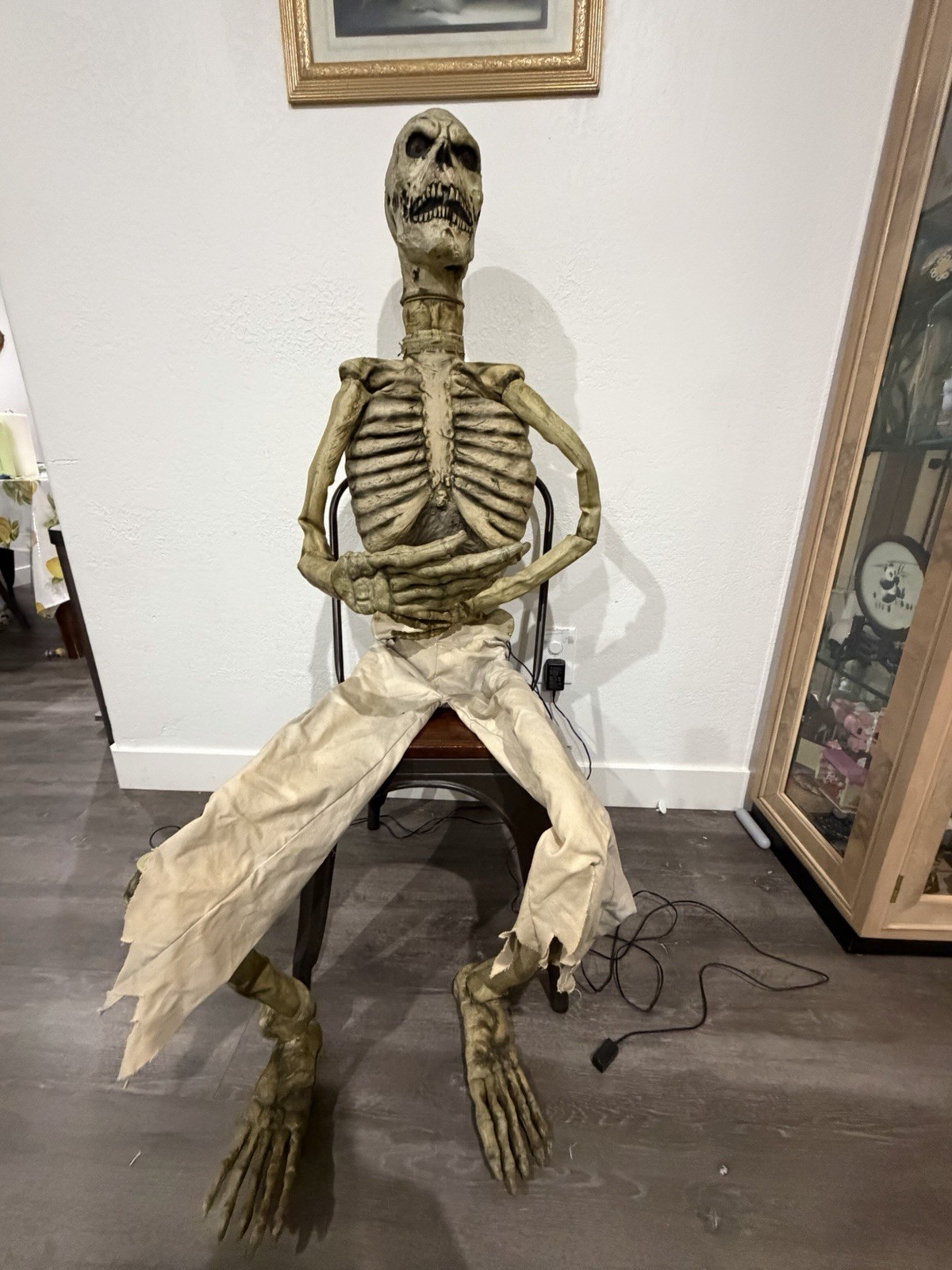 Spirit Halloween Life Size Animated Bone Collector Skeleton Prop Rare Works