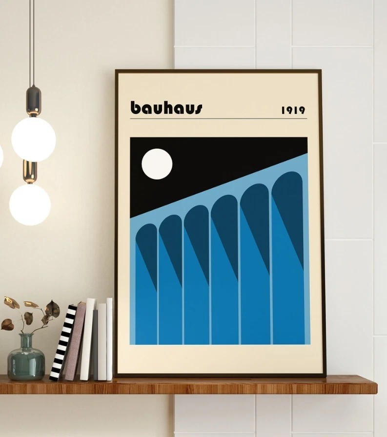 Bauhaus 1919 Geometric Modernist Abstract Art Poster