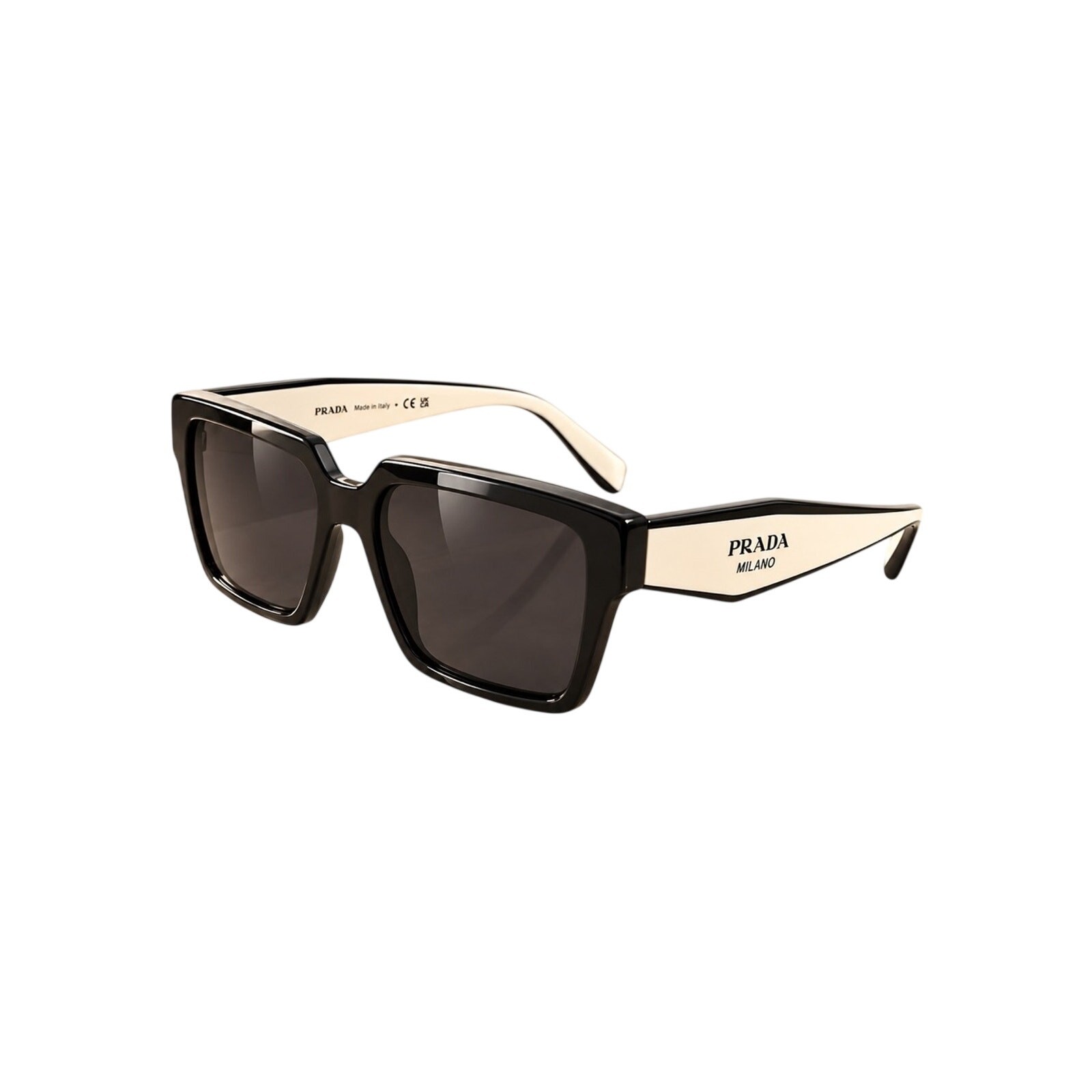 Prada PR24ZS Black Frame Sunglasses with Cream Temples Prada PR24ZS Black Frame Sunglasses with Cream Temples
