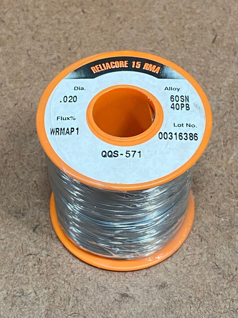 Solder Alpha Metals Solder 1LB .020 Dia Reliacore 15 RMA 60Sn/40Pb P1