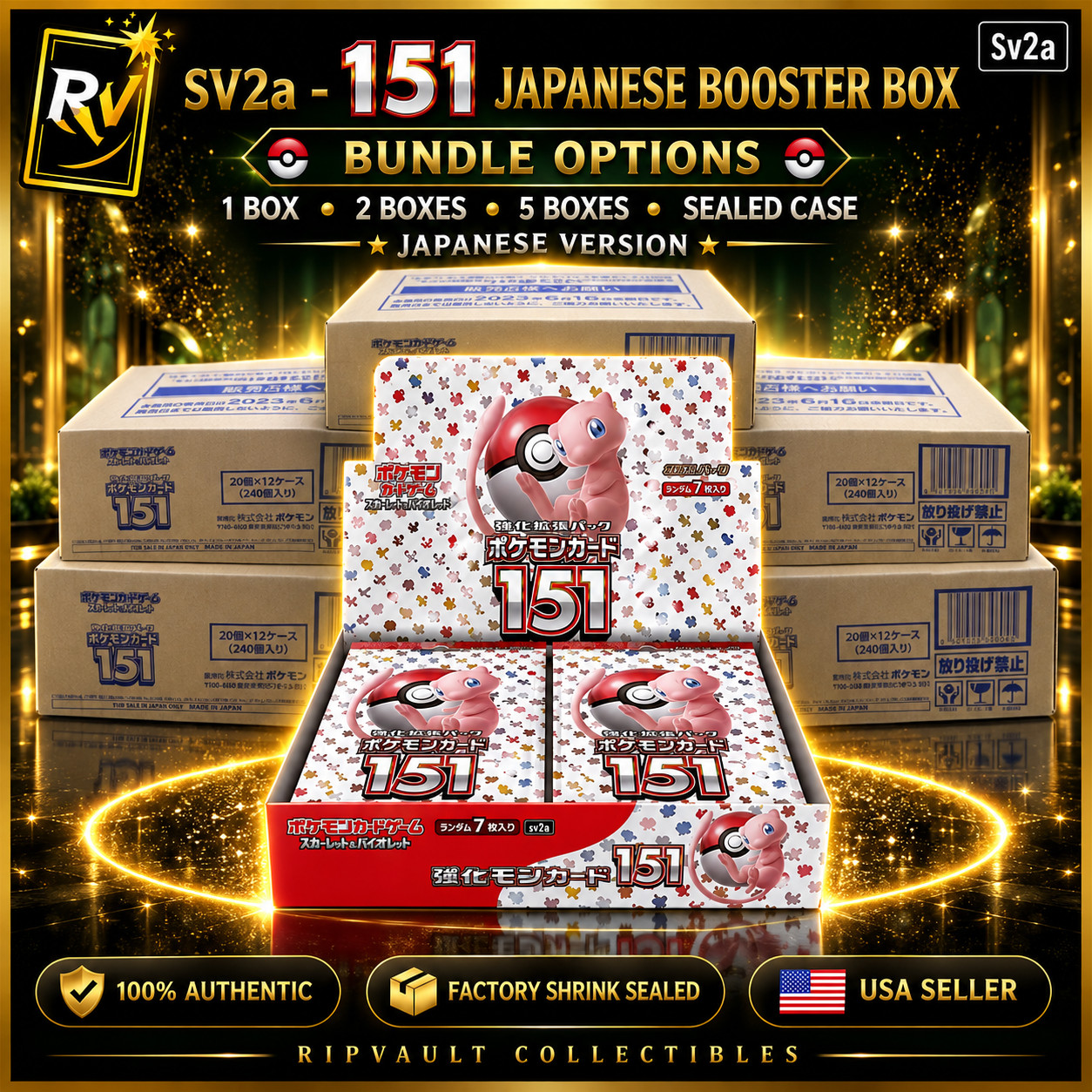 【USA SELLER】SHRINK SEALED Pokemon 151 SV2a Japanese Booster Box Same Day Ship