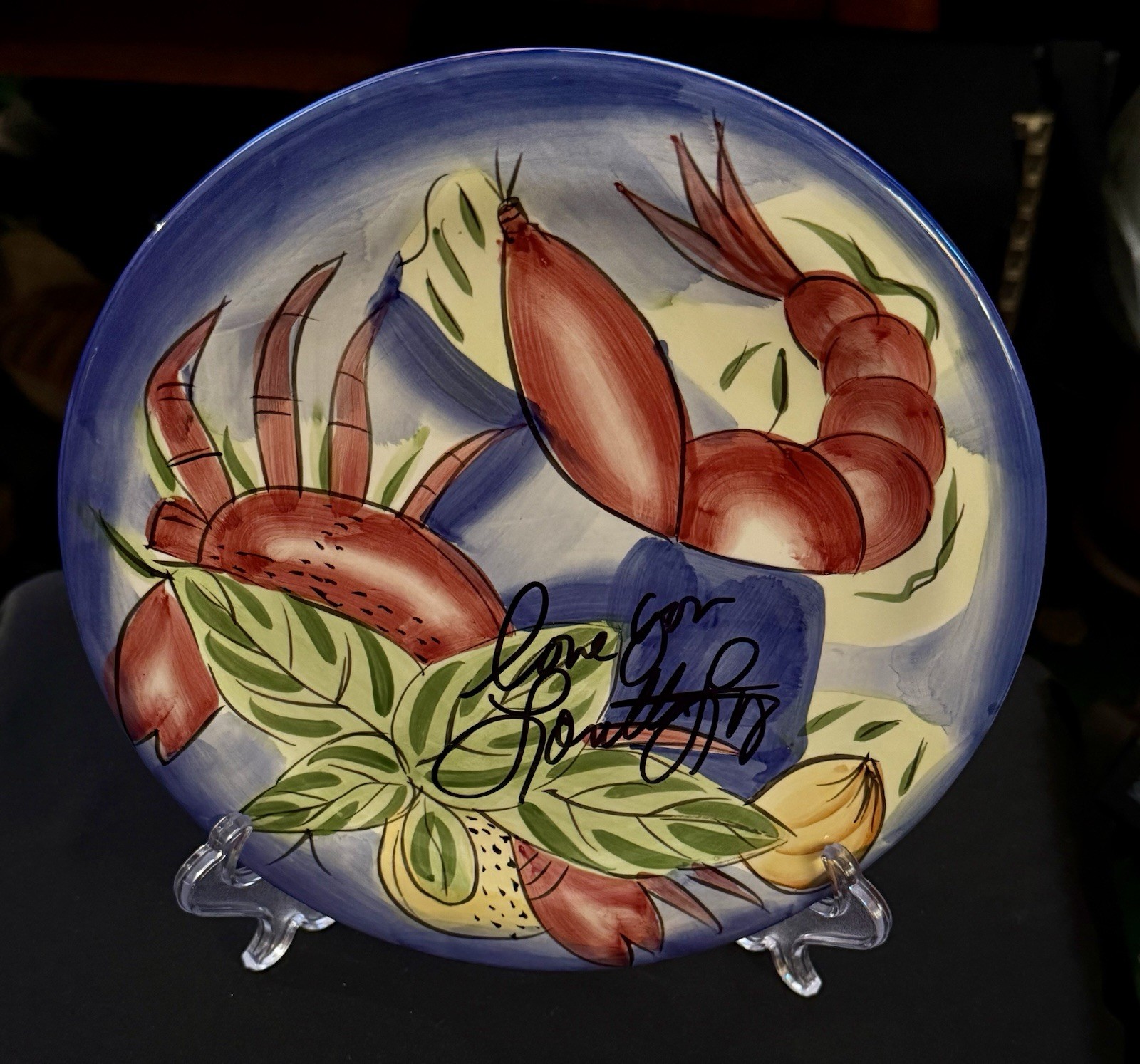Loretta Lynn Autographed Plate That Came From Her “Lady Loretta Shop”. 