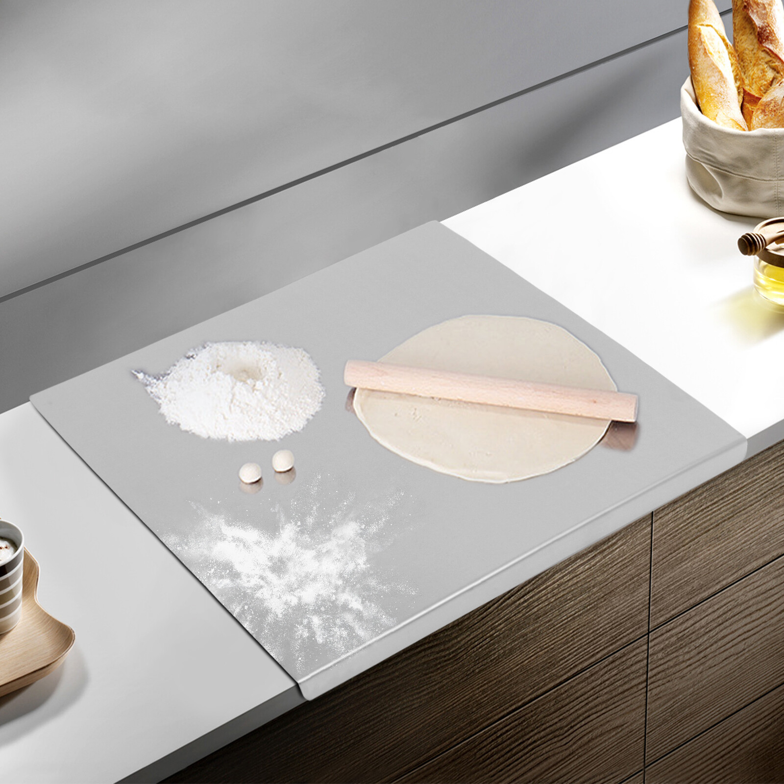 24X20in Stainless Steel Chopping Cutting Board Counter w/ Front Overhang TOP 24X20in Stainless Steel Chopping Cutting Board Counter w/ Front Overhang TOP