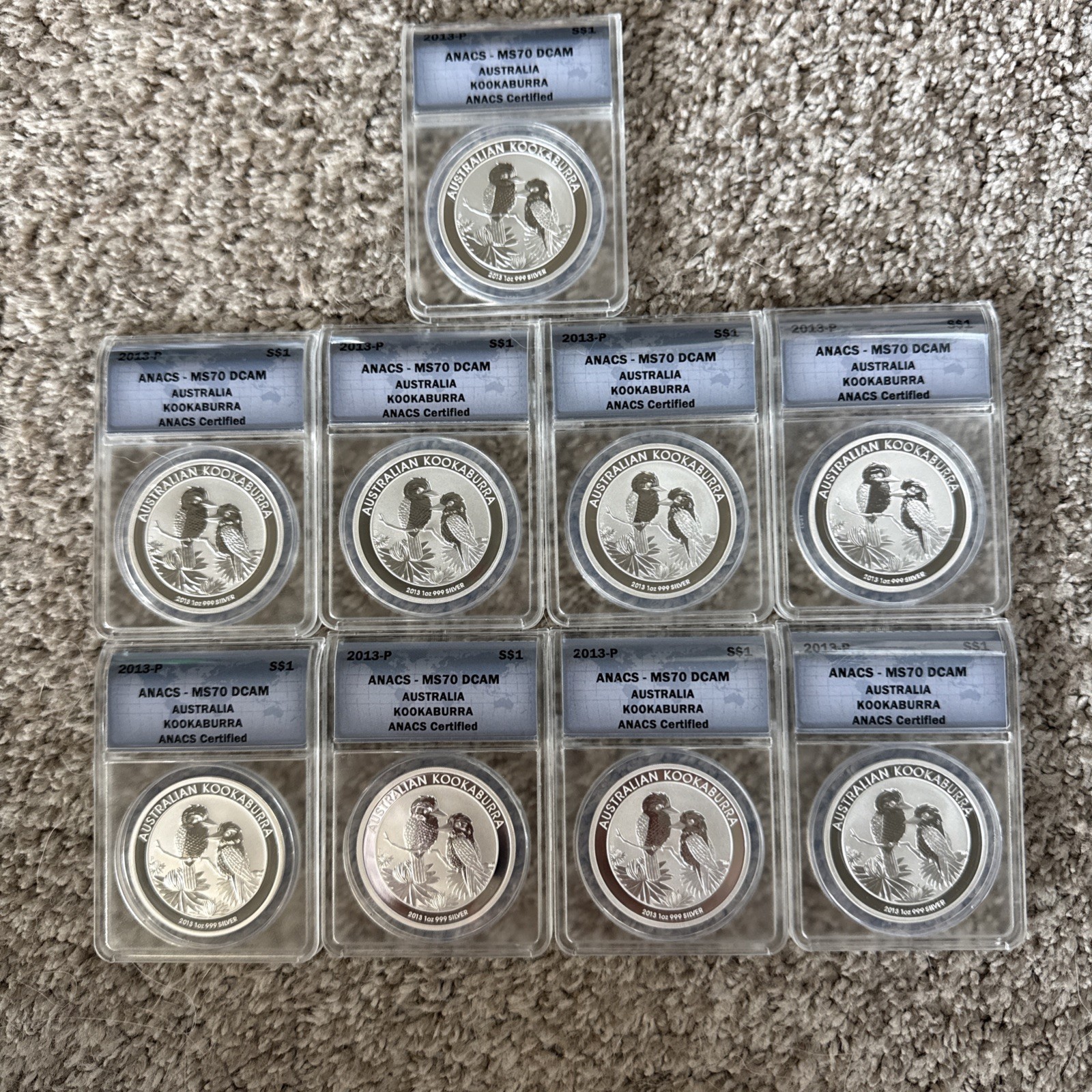 2013 P Australia 1$ Silver Kookaburra ANACS MS70 DCAM 9 Available 2013 P Australia 1$ Silver Kookaburra ANACS MS70 DCAM 9 Available