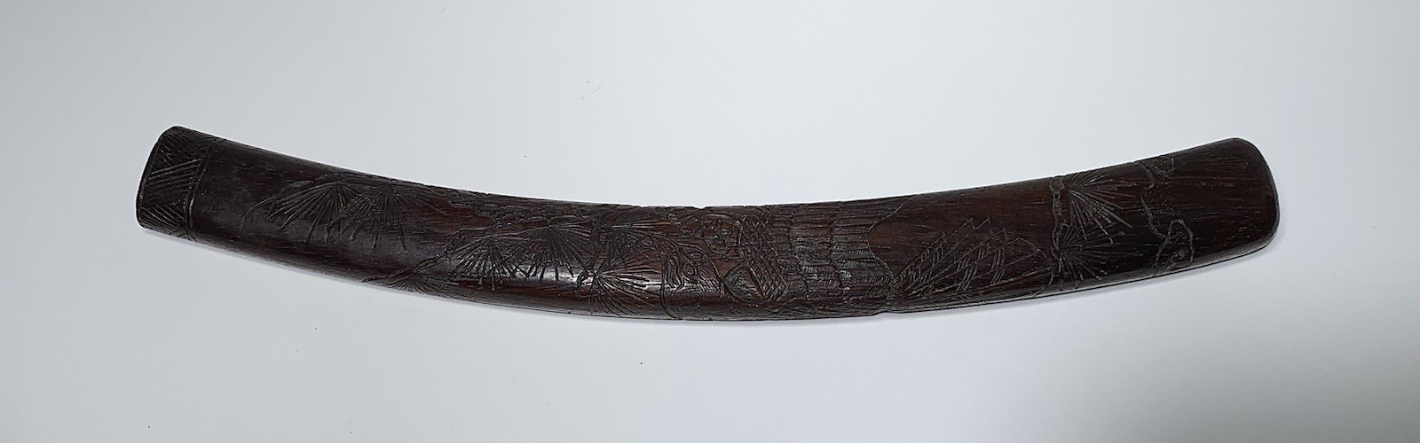 MEIJI PERIOD TANTO HAND CARVED SHEATH JAPANESE MEIJI PERIOD TANTO HAND CARVED SHEATH JAPANESE
