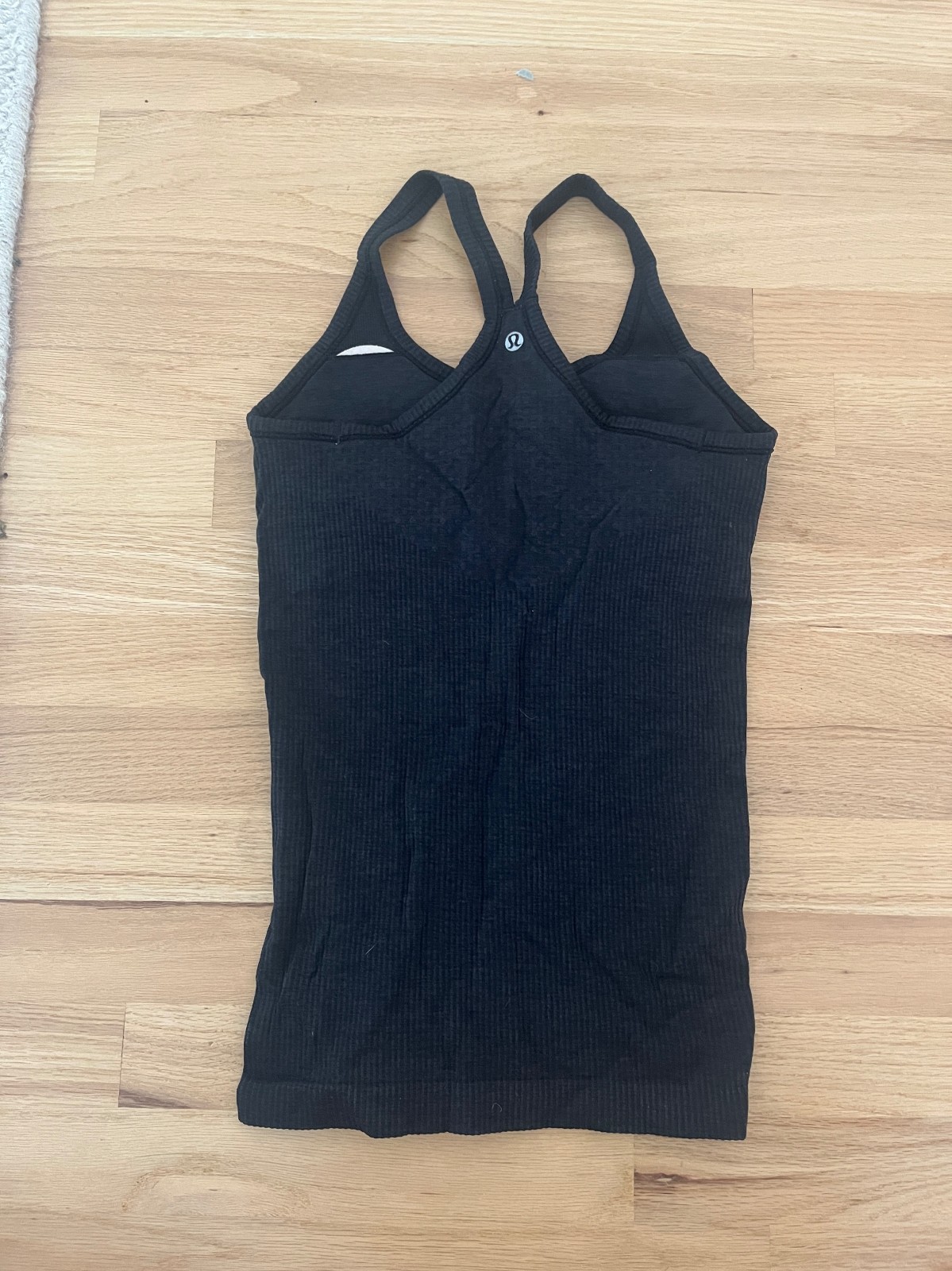 Lululemon Ebb to Street Tank Size 4 Graphite Gray Ribbed Y-Back Built-In Bra Lululemon Ebb to Street Tank Size 4 Graphite Gray Ribbed Y-Back Built-In Bra