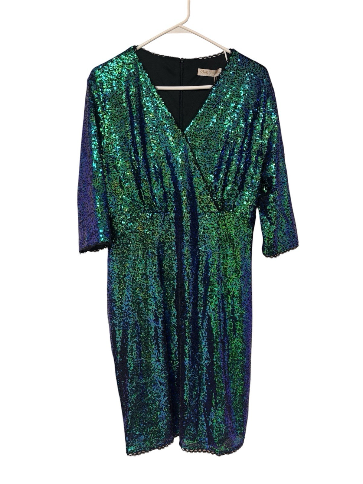 Belle Poque Green Blue Sequin Dress Party Cocktail Glam Statement XL