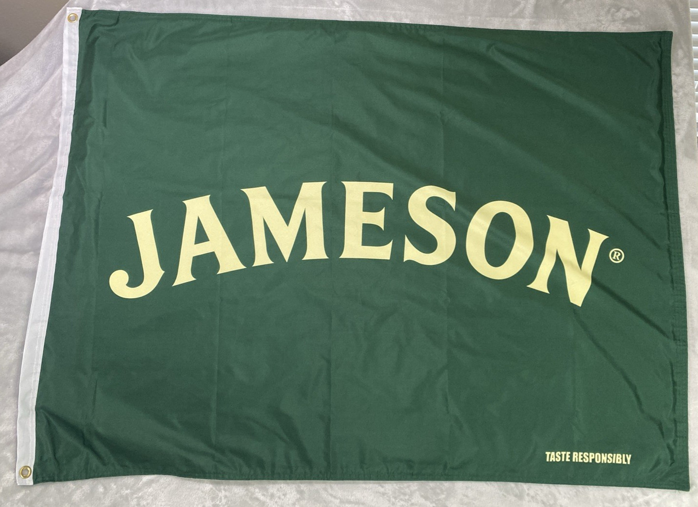 Jameson Irish Whiskey Logo Drinking Flag Unisex 3x5 Green Bar Man Cave Banner