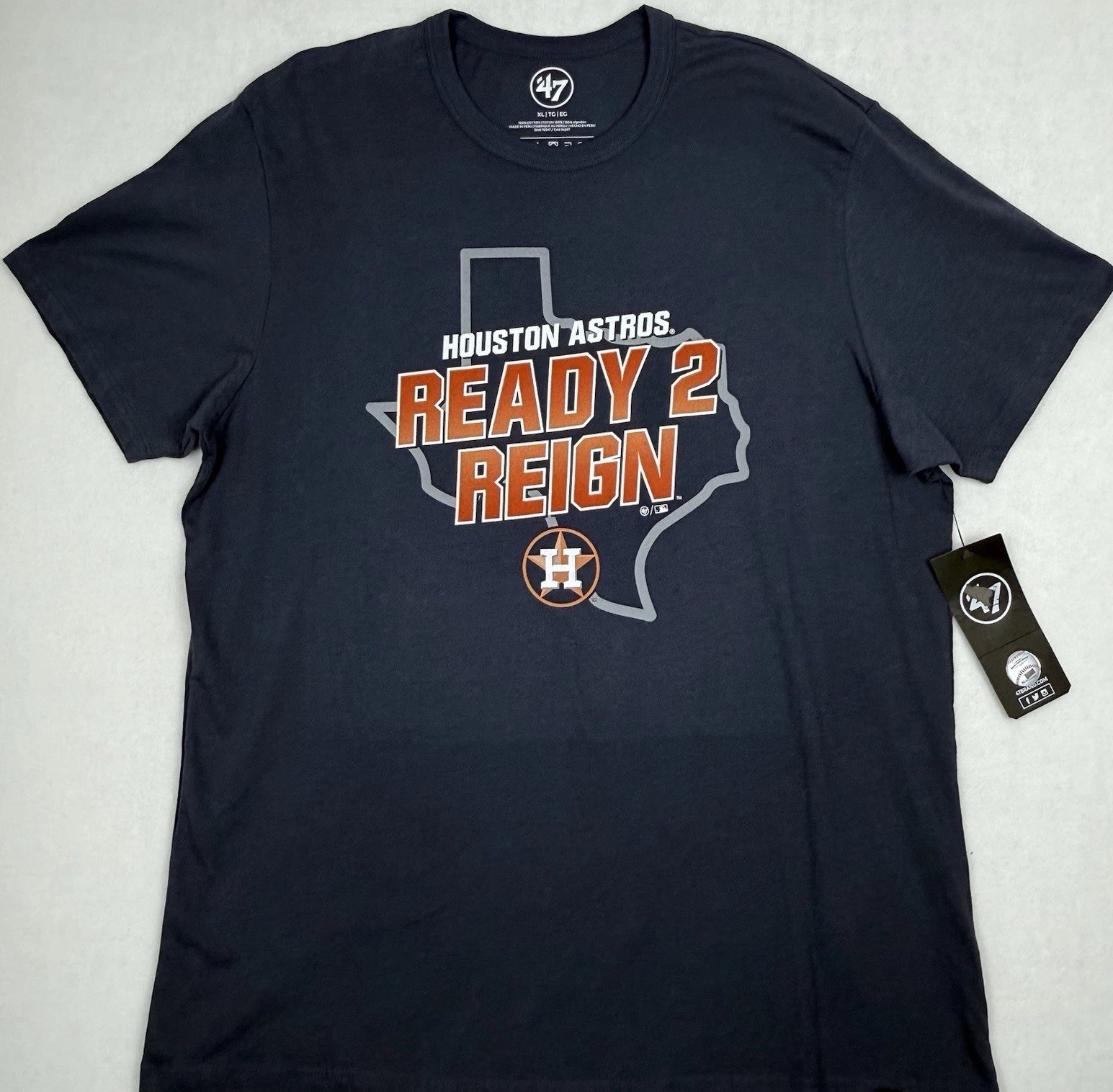 New 47 Brand Houston Astros T-Shirt Men\'s XL Blue Ready 2 Reign S/S Crew