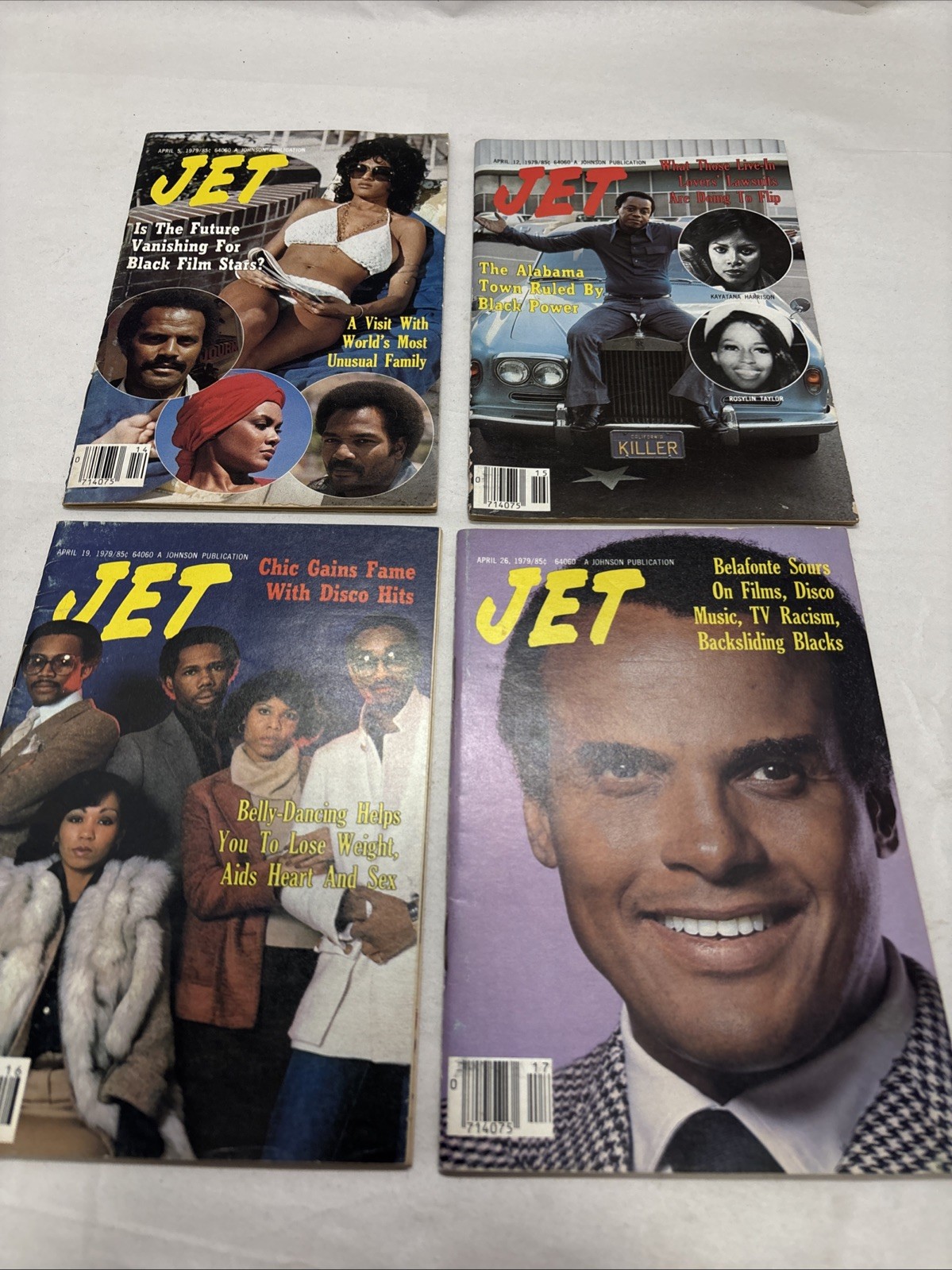 1979 JET Magazine April Lot of 4 Harry Belafonte Chic Black Film Vintage
