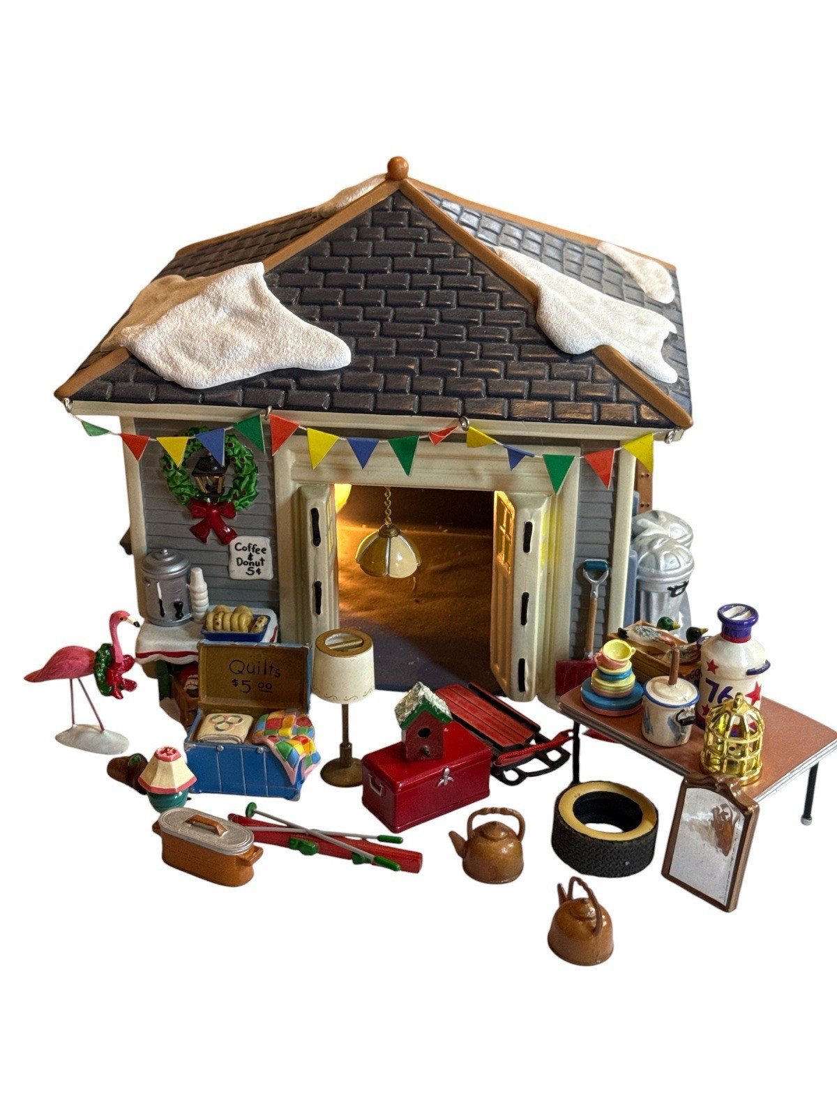 Dept 56 Another Man\'s Treasure Garage 22 Pc Set Snow Village 54945 Retired