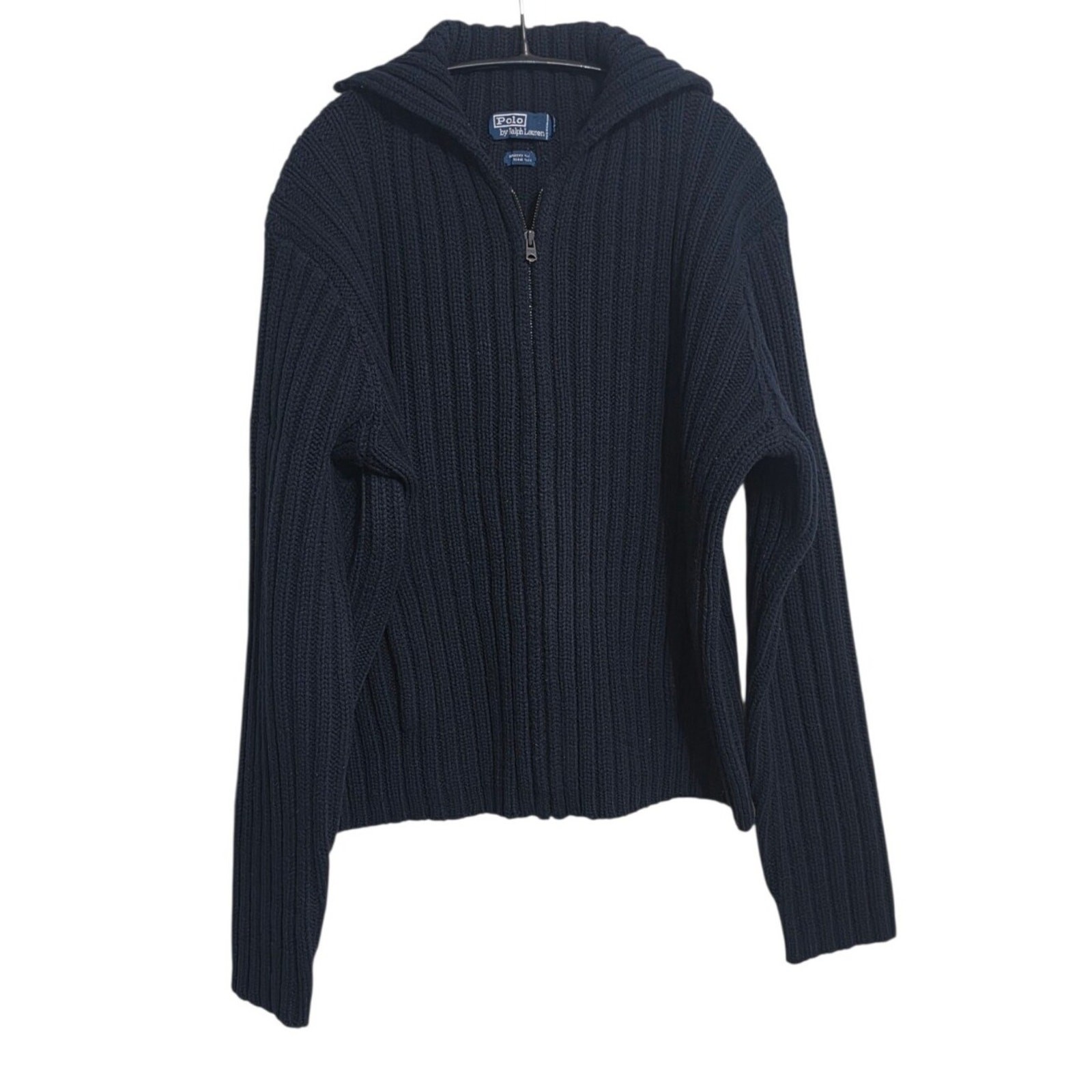 Vintage Polo Ralph Lauren Wool Cashmere Mens Zip Sweater XL Heavy Fisherman
