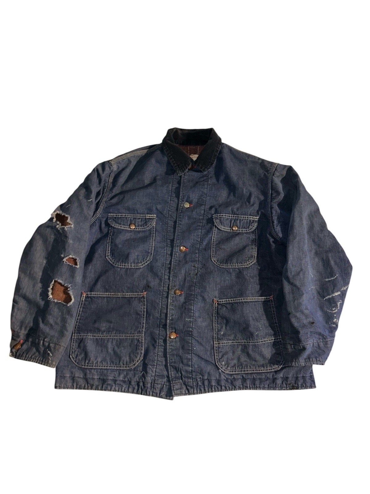 Vintage 50s JC Penney Big Mac Blanket Lined Denim Chore Jacket Sz XL Union Made