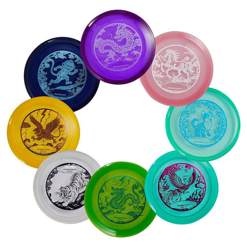 Disc Golf Set, 8-Pack Disc Golf Starter Set, Beginners Flying Discs for Full-Bod Disc Golf Set, 8-Pack Disc Golf Starter Set, Beginners Flying Discs for Full-Bod