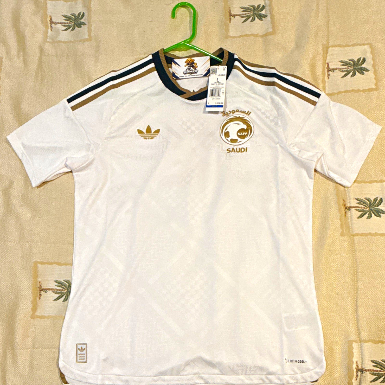 adidas Saudi Arabia National Team Soccer Jersey White/Gold/Black Men’s L JL6949 adidas Saudi Arabia National Team Soccer Jersey White/Gold/Black Men’s L JL6949
