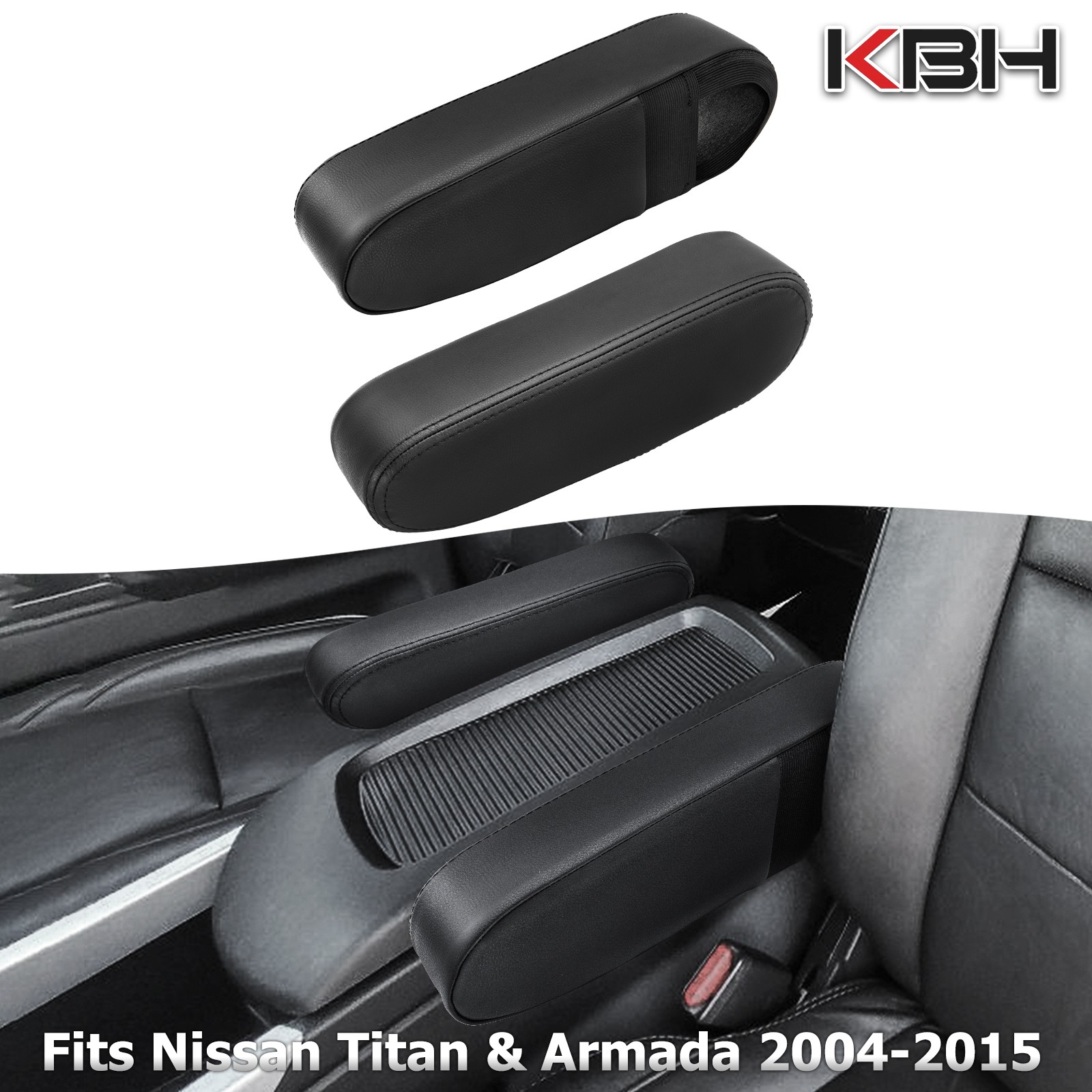 Fit 2004-2015 Nissan Armada Seat Armrest PU Leather Replacement Cover Black 2pcs Fit 2004-2015 Nissan Armada Seat Armrest PU Leather Replacement Cover Black 2pcs