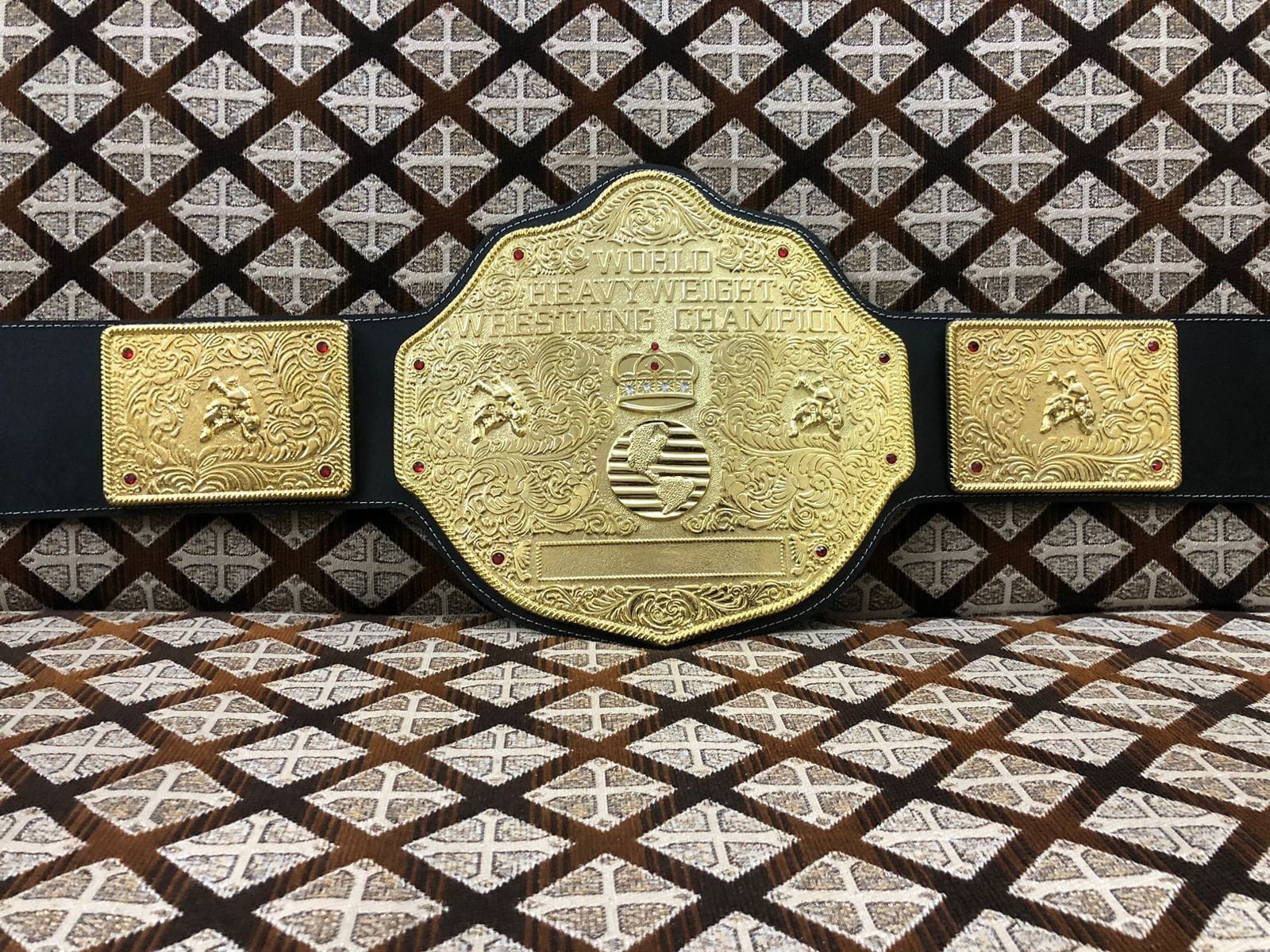 Big Gold World Heavyweight Championship Replica Belt, Premium Leather
