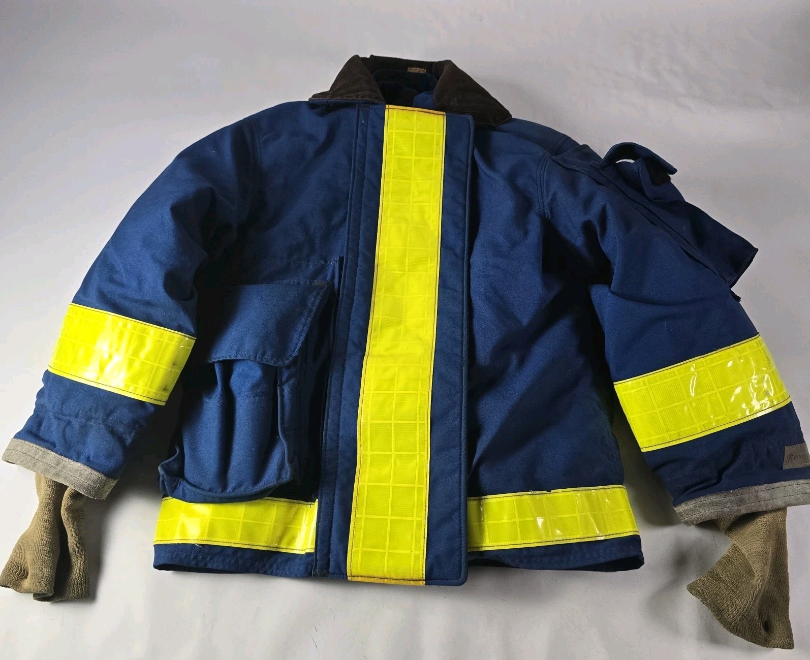 Vintage Body-Guard Firefighter Turnout Bunker Coat 90s Blue Rare