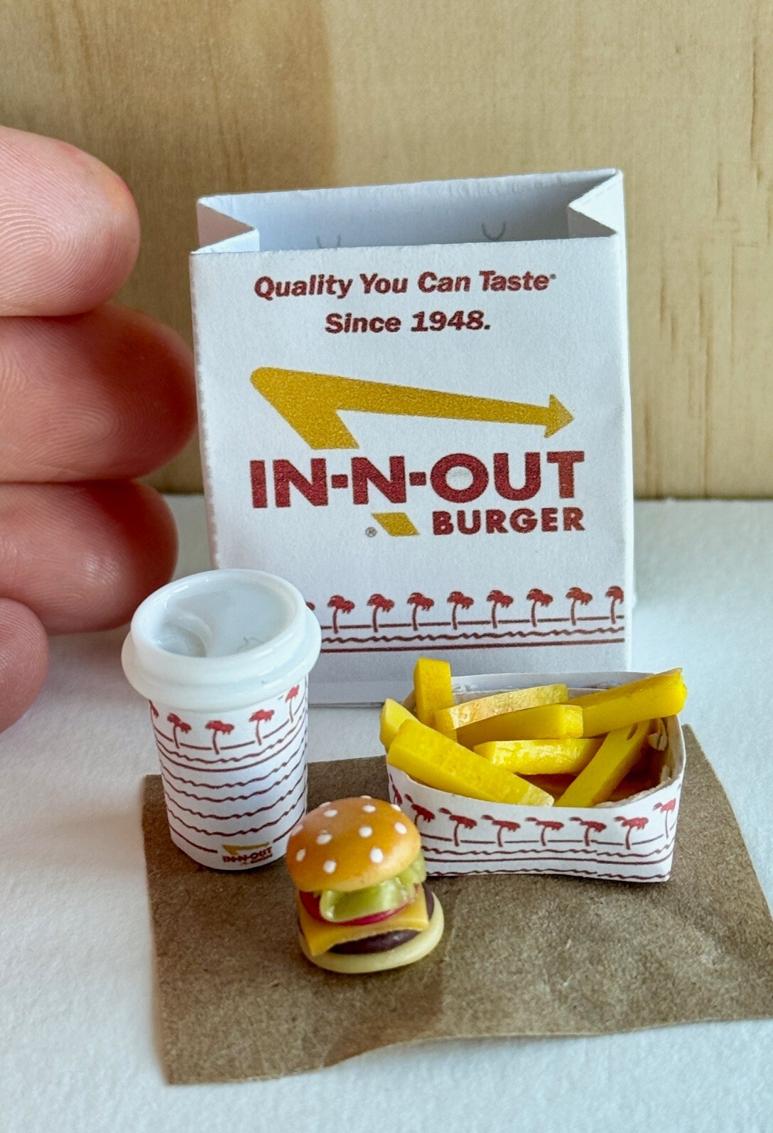 1:12 handmade bags Dollhouse Miniature subway taco bell in-n-out Dunkin donuts