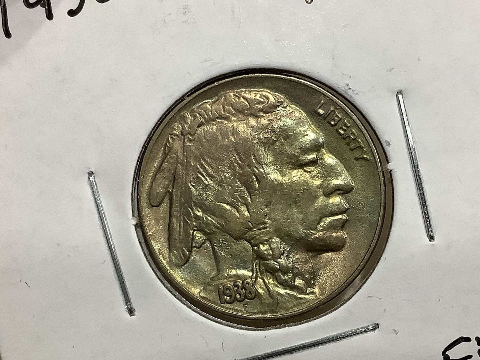 1938 D Buffalo Nickel *Retired Dealer, Old Stock* Attractive Toning 1938 D Buffalo Nickel *Retired Dealer, Old Stock* Attractive Toning