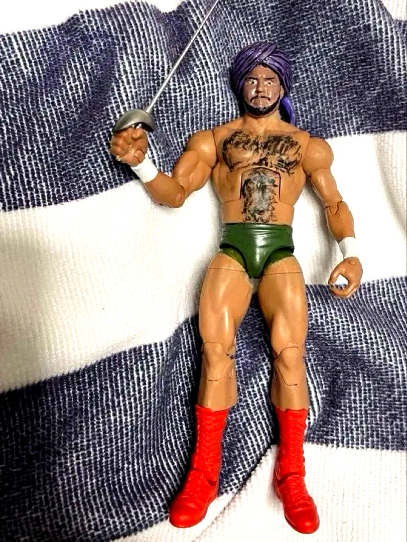 Tiger Jeet Singh WWE Mattel Elite Custom Wrestling Figure Saber Bandana Japan
