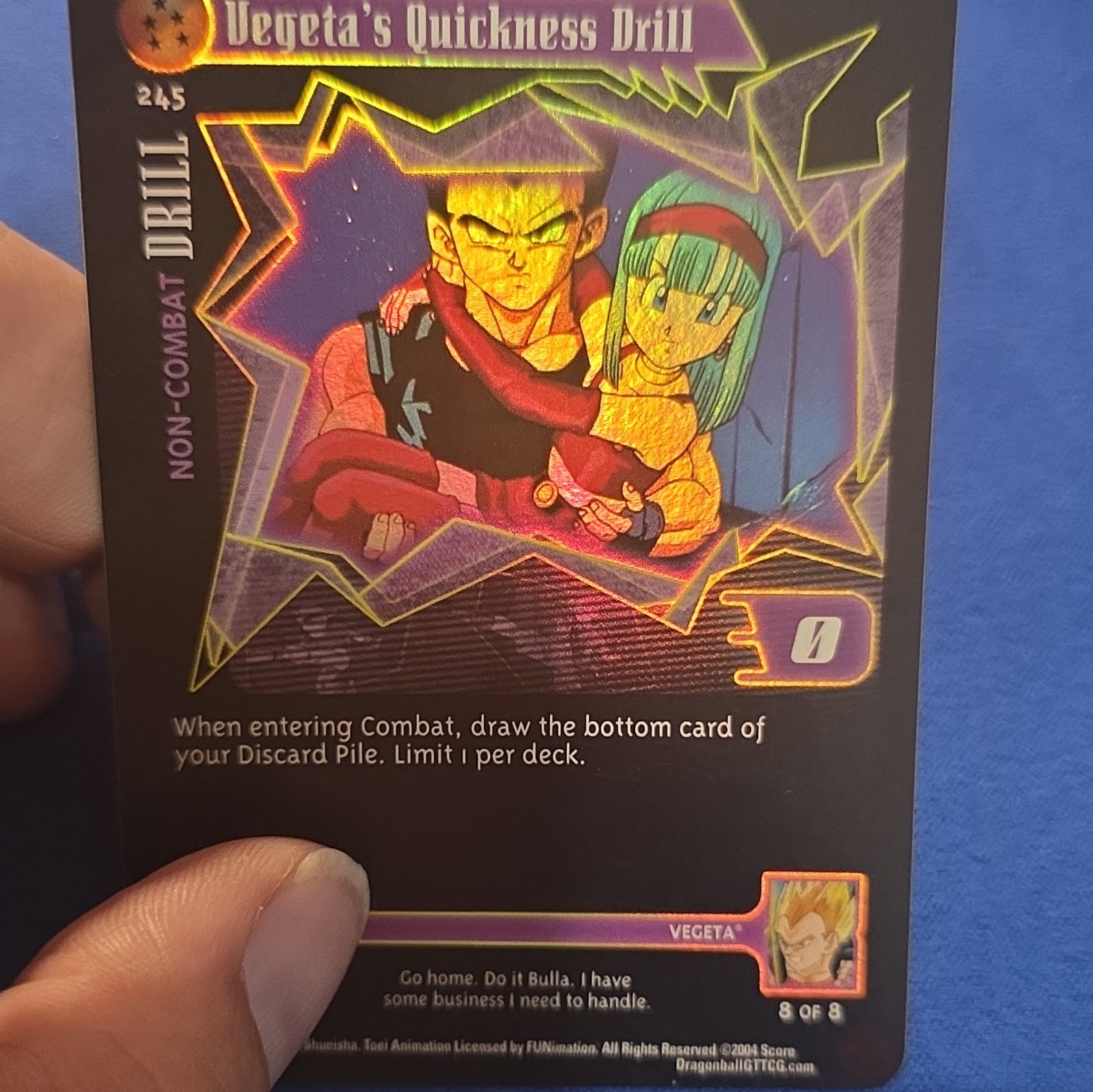 Score Dragon Ball GT Vegeta\'s Quickness Drill Non-Combat #245 EN 2004 Foil Score Dragon Ball GT Vegeta\'s Quickness Drill Non-Combat #245 EN 2004 Foil