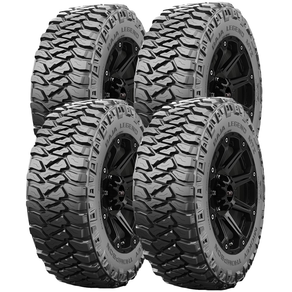 (QTY 4) 35x12.50R20LT Mickey Thompson Baja Legend MTZ 125Q LRF Black Wall Tires
