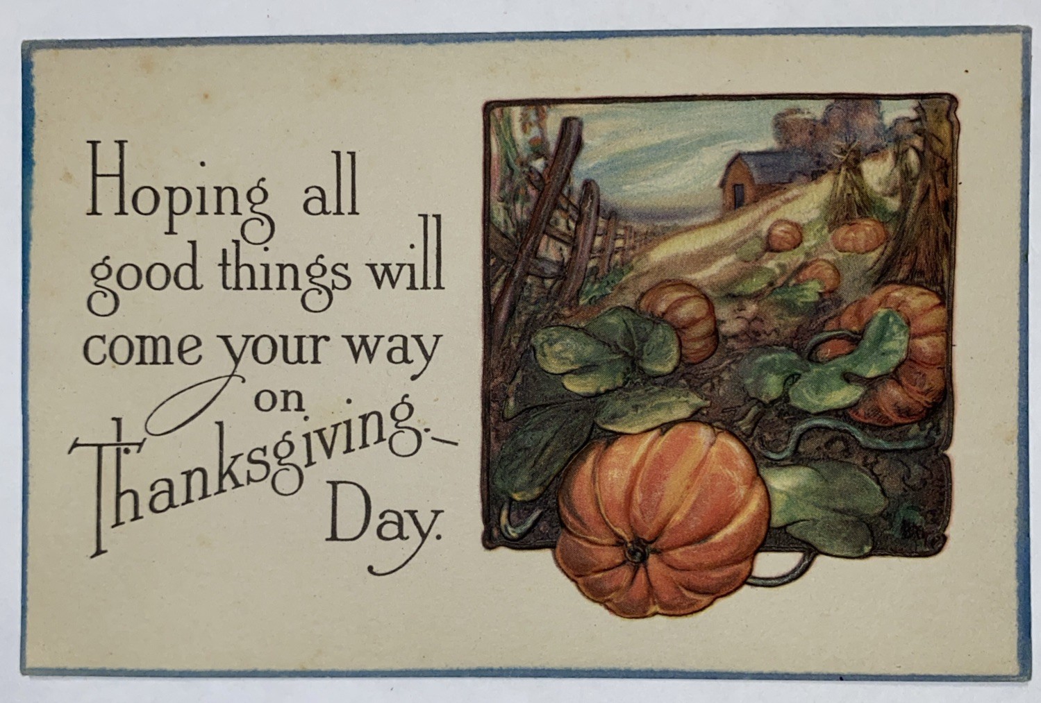 Antique Embossed Thanksgiving Card Divided Back Antique Embossed Thanksgiving Card Divided Back