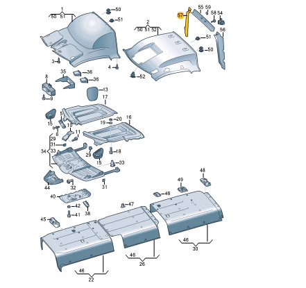 NEW VWOLKSWAGEN CRAFTER FLATBED SZ ROOF RIGHT END TRIM 7C0867228Y20 NO🇺🇸DUTIES