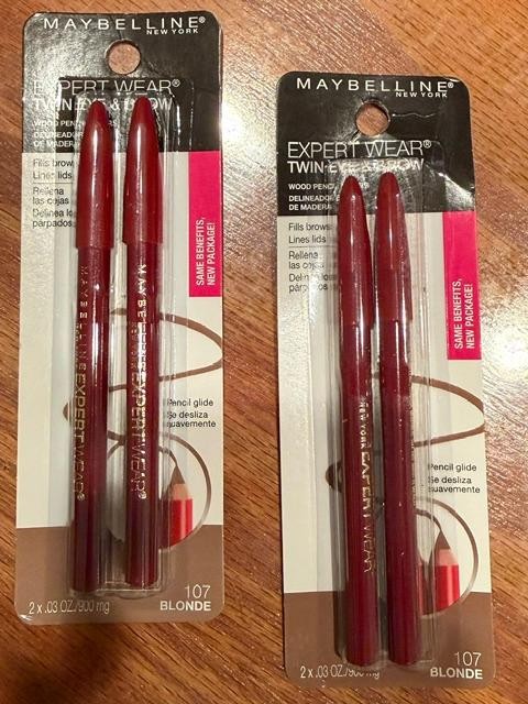 2 New Maybelline Expert Wear Twin Eye & Brow Eyeliner Pencil - Blonde 107 2 New Maybelline Expert Wear Twin Eye & Brow Eyeliner Pencil - Blonde 107