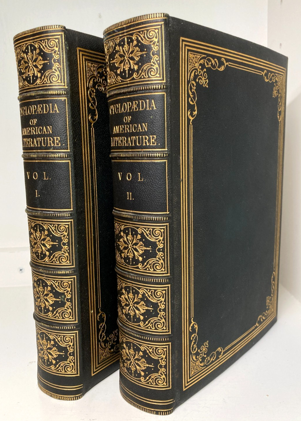 1856 Cyclopaedia American Literature 2 Vols Full Morocco Gilt Fine Binding