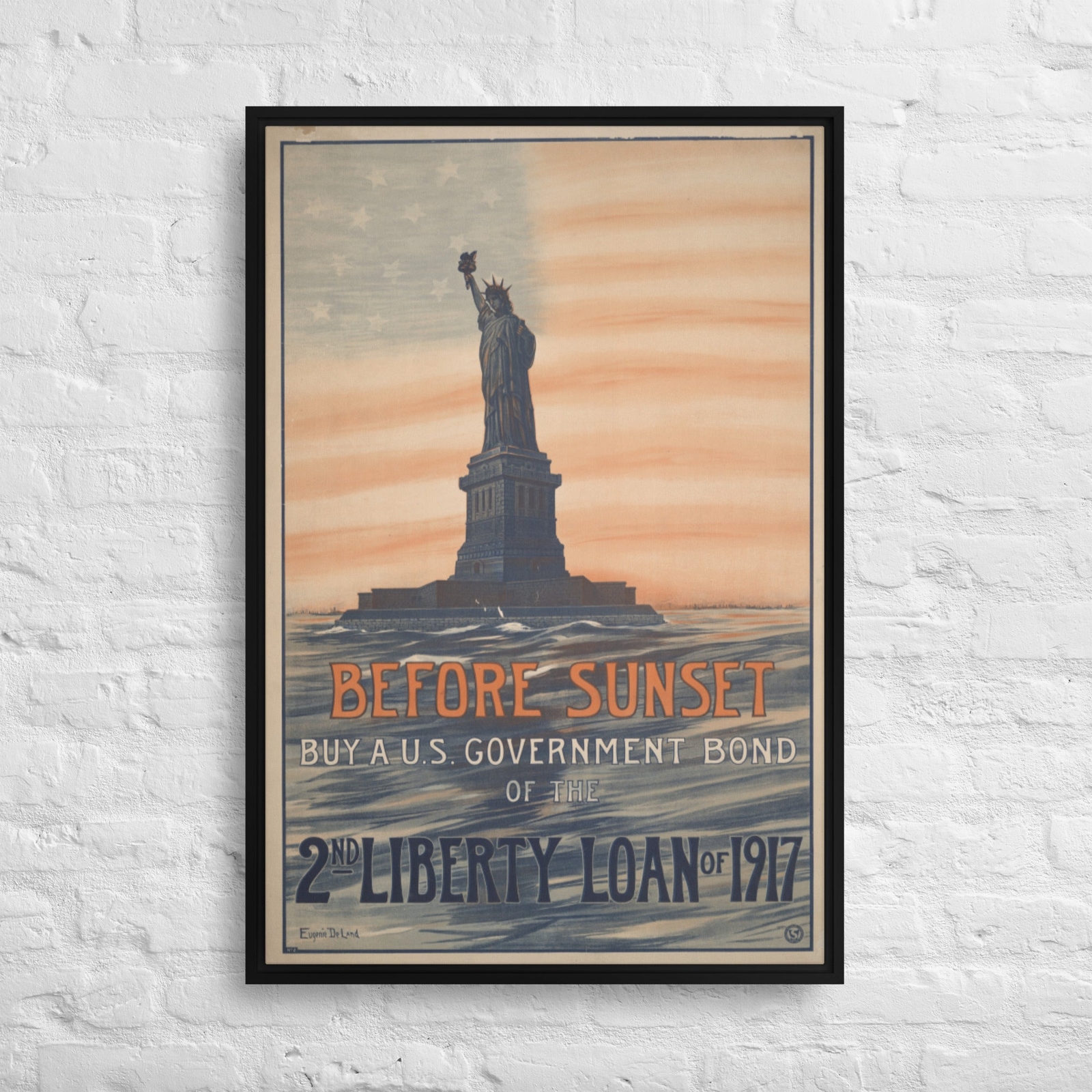  U.S. government bond of the 2nd liberty loan of 1917 /24x36-Framed Canvas Print