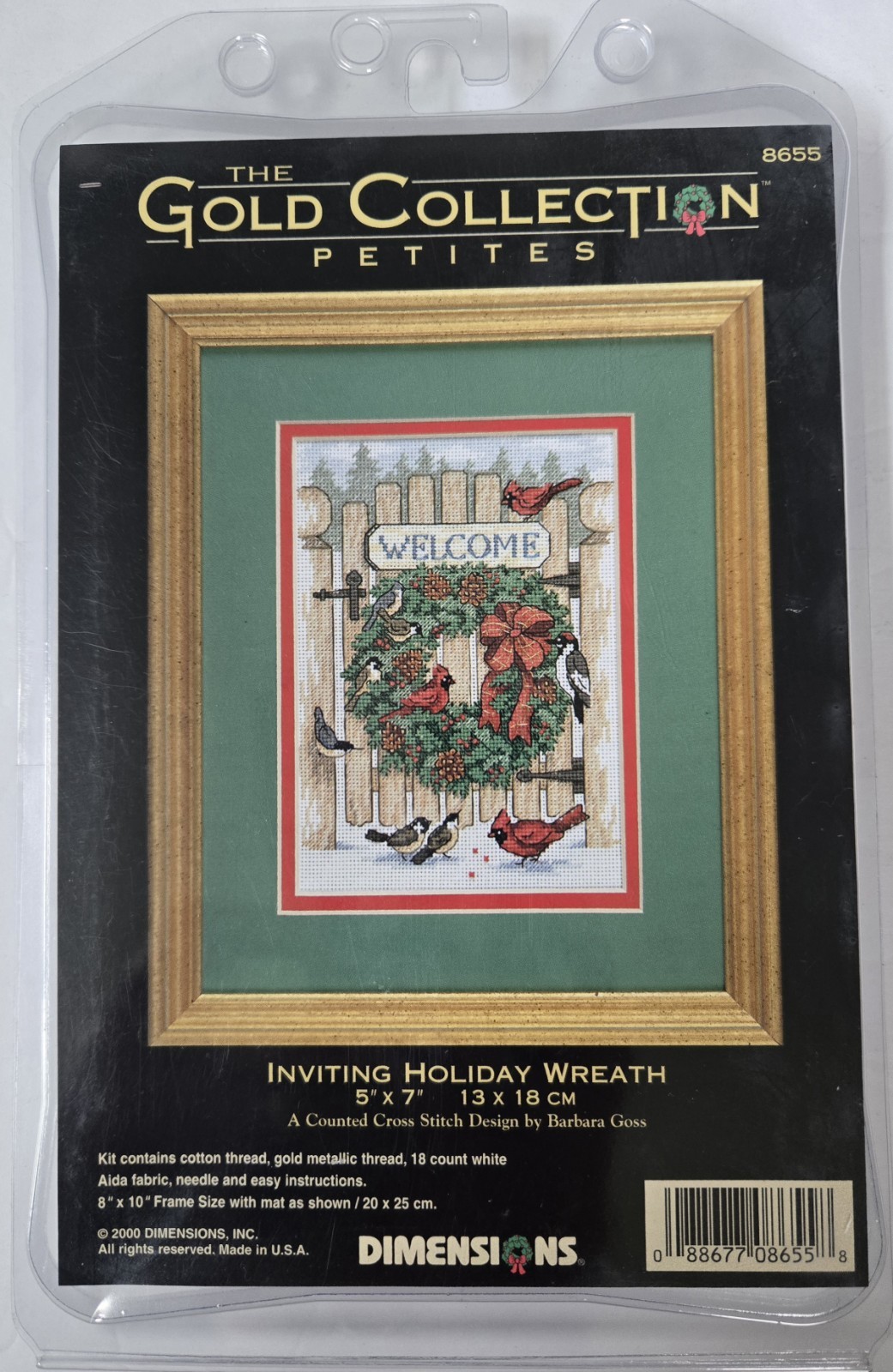 Dimensions Gold Collections Petite Cross Stitch Kit INVITING HOLIDAY WREATH 8655