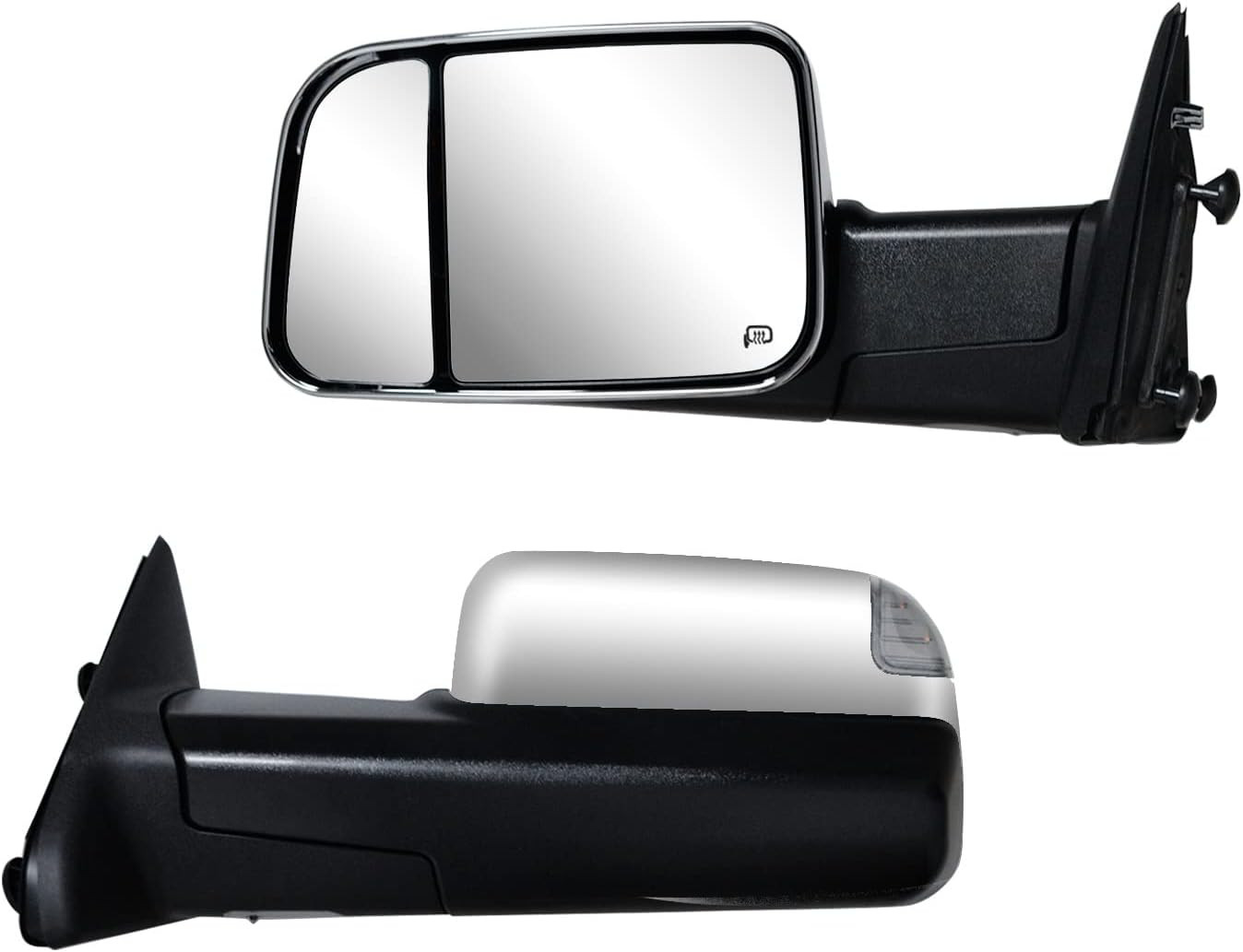 Pair Towing Mirrors Fit 09-16 for Dodge Ram 1500 2500 3500 with Turn Signal Ligh