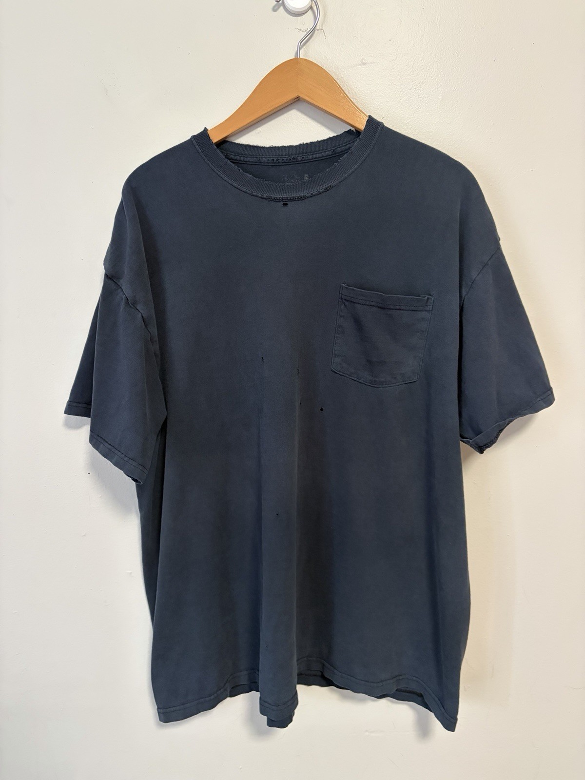 Vintage 90s Sun Faded Black Pocket T-Shirt Size Men’s XL Grunge USA Made