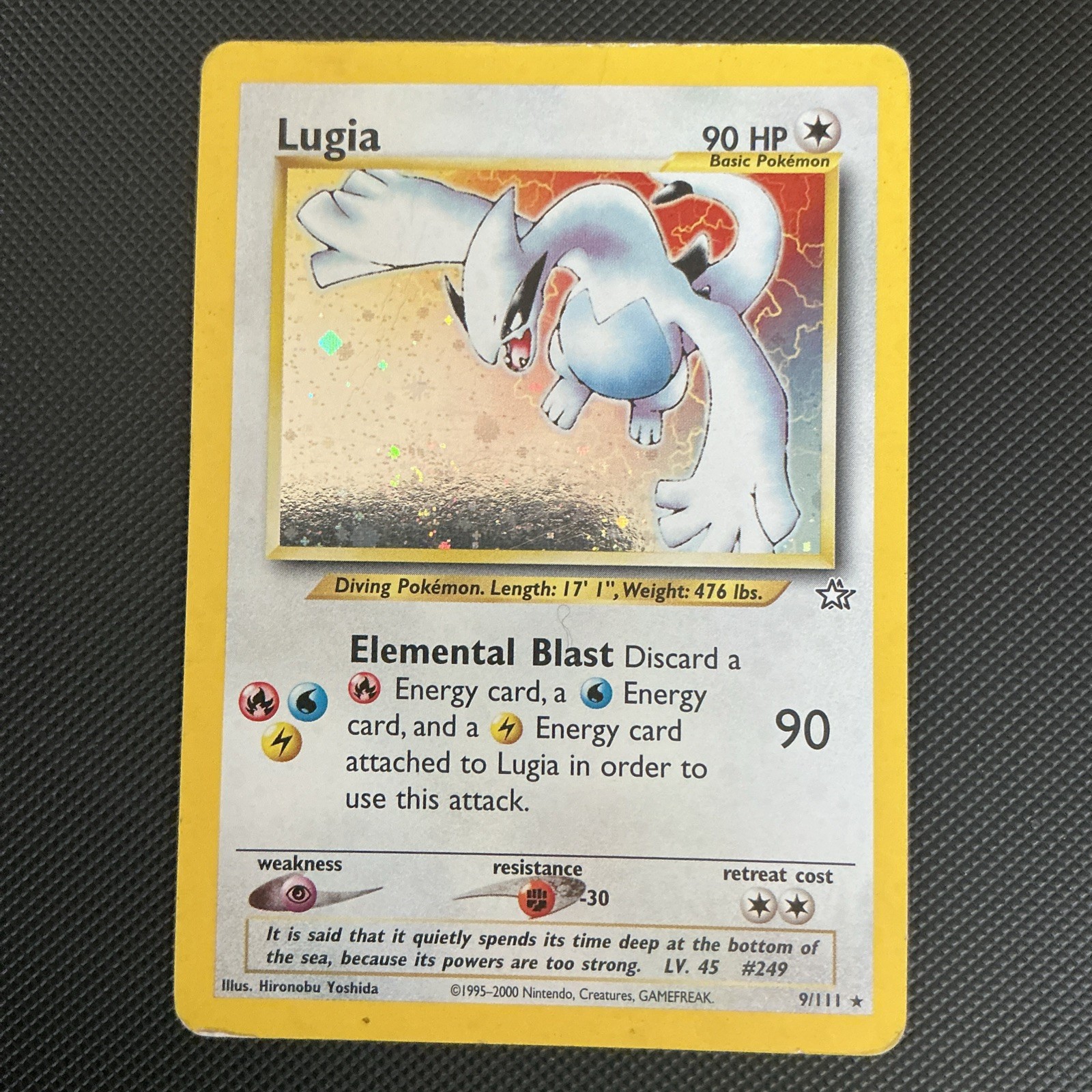 Lugia 9/111 Neo Genesis Holo (small Crease) (huge Swirl)