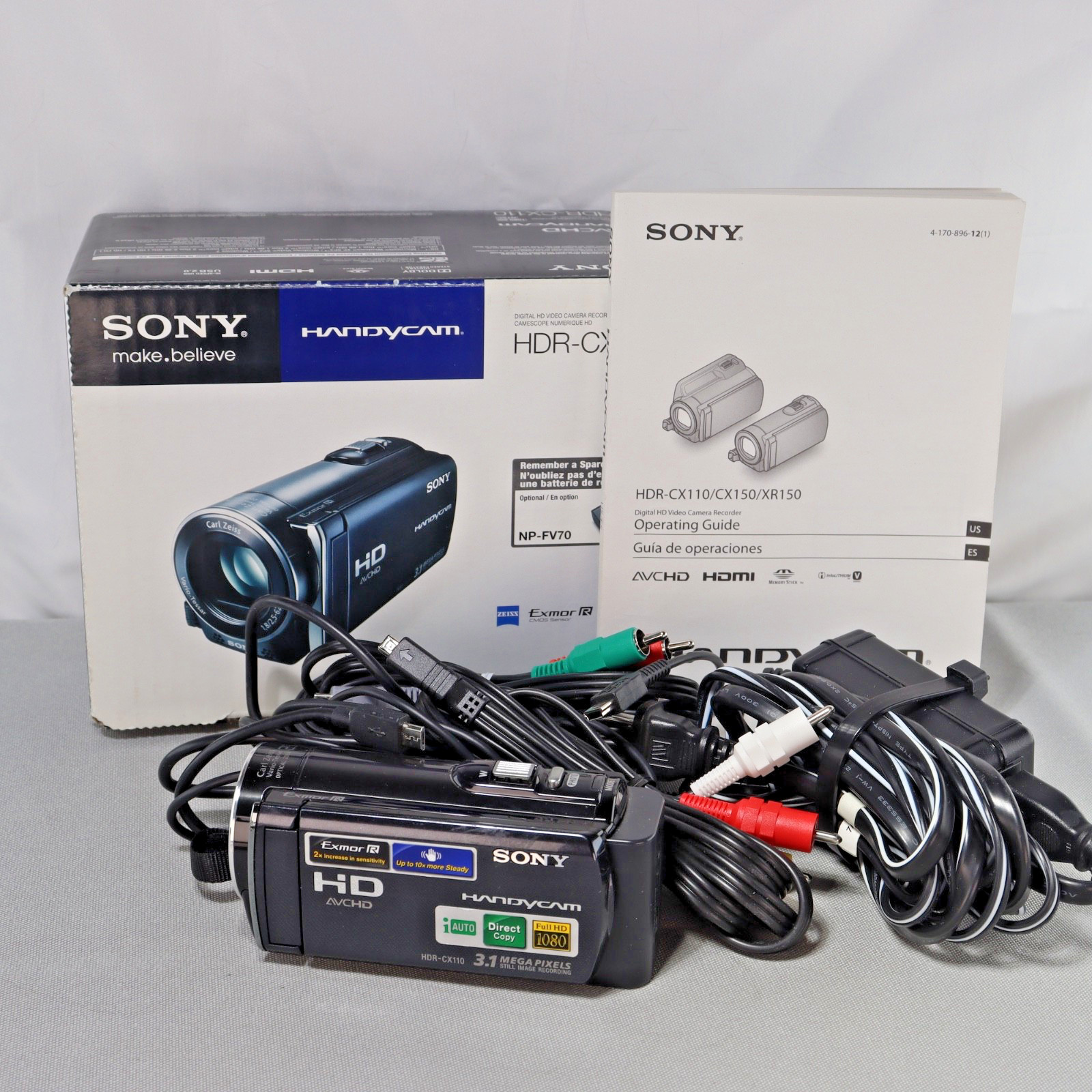 Sony HDR-CX110 HD Handycam Digital Camcorder *VERY GOOD/TESTED* W BOX + Cables Sony HDR-CX110 HD Handycam Digital Camcorder *VERY GOOD/TESTED* W BOX + Cables