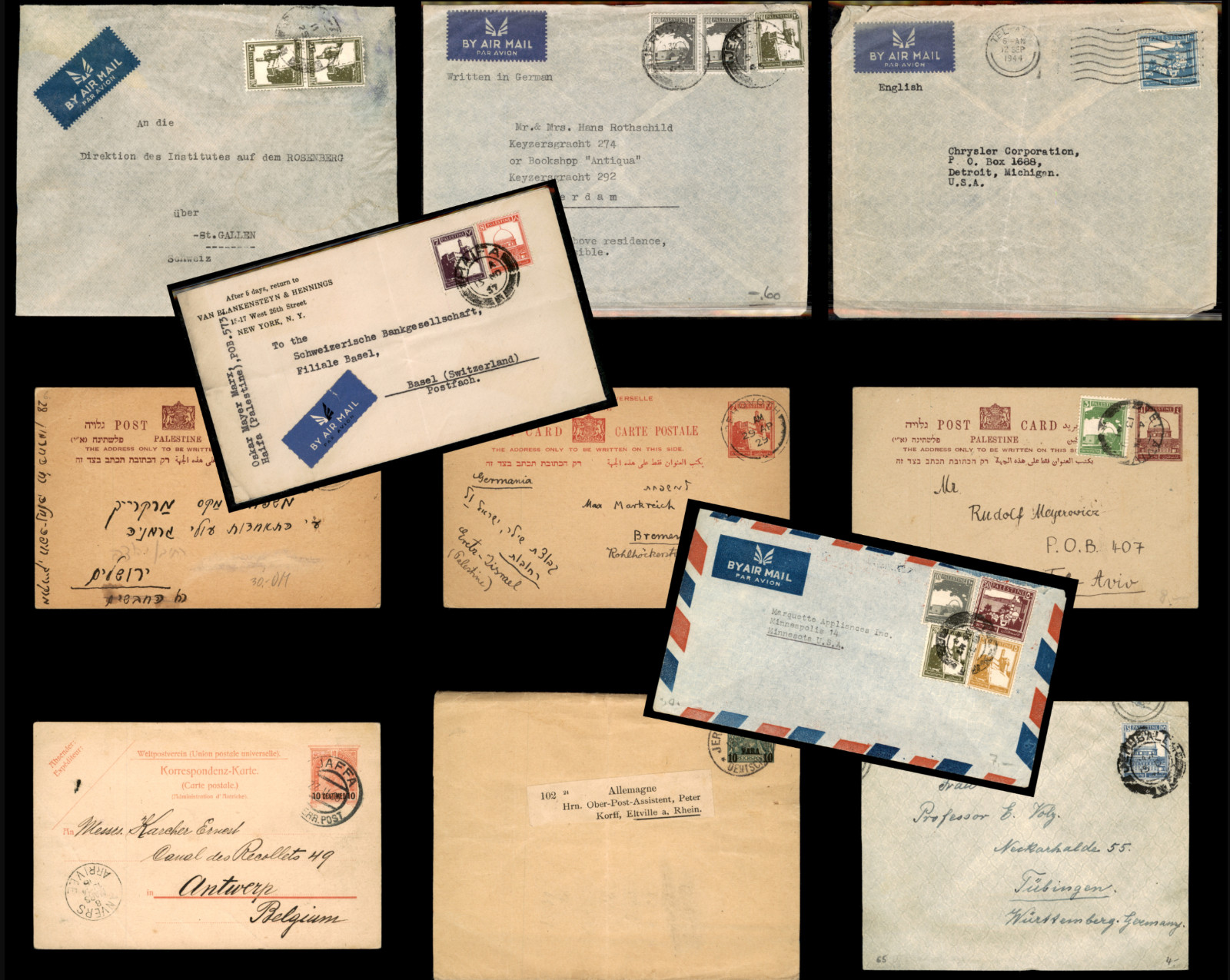 11 Palestine Covers Postal History Austrian Post Jaffa Mandate Oranges Cancel 11 Palestine Covers Postal History Austrian Post Jaffa Mandate Oranges Cancel