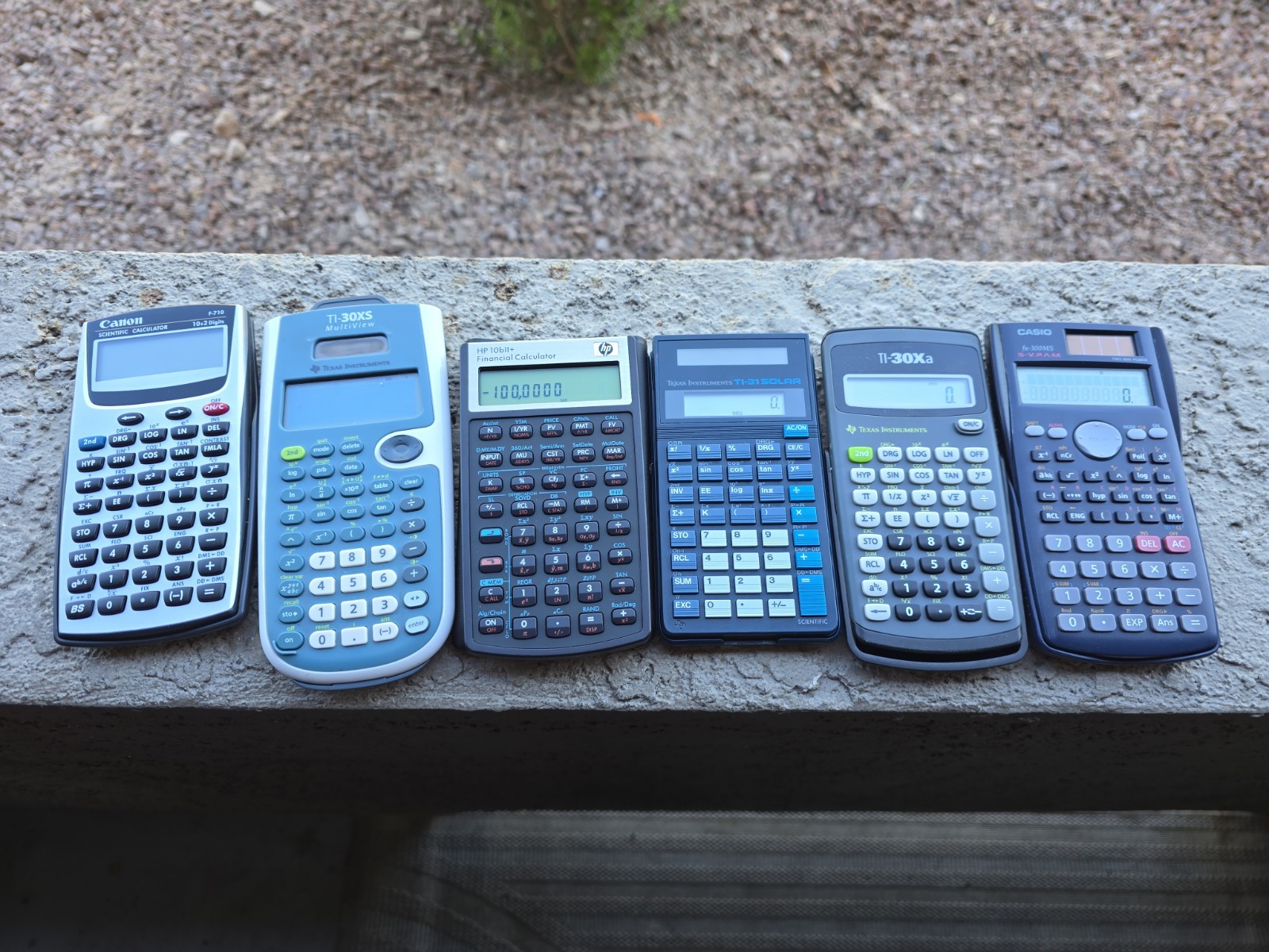 Texas Instruments HP Casio Canon Mixed Calculator Lot 6 Tested Working Texas Instruments HP Casio Canon Mixed Calculator Lot 6 Tested Working