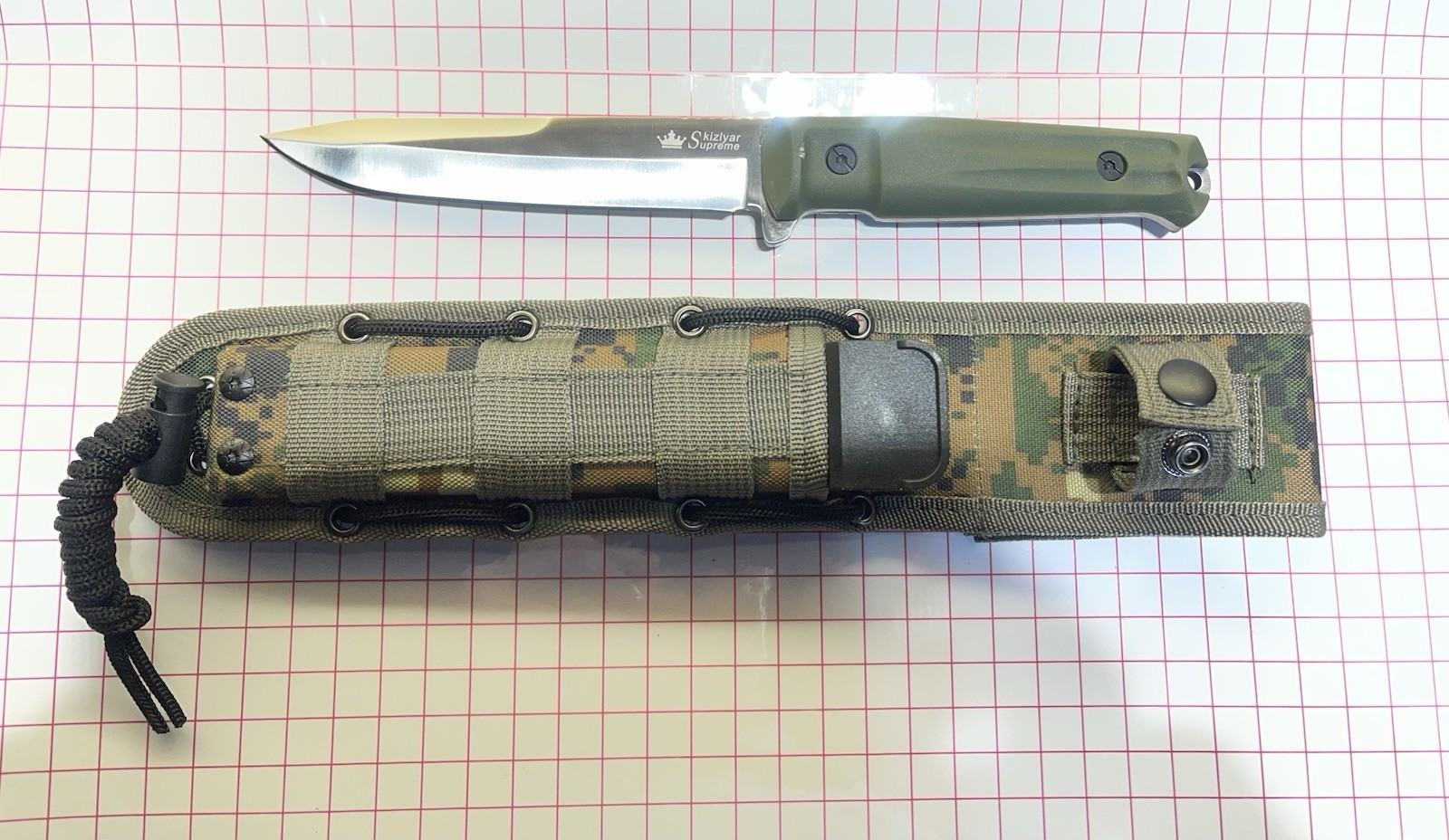 Kizlyar Supreme Aggressor Dagger Knife D2 Steel Tactical Fixed Blade Russia